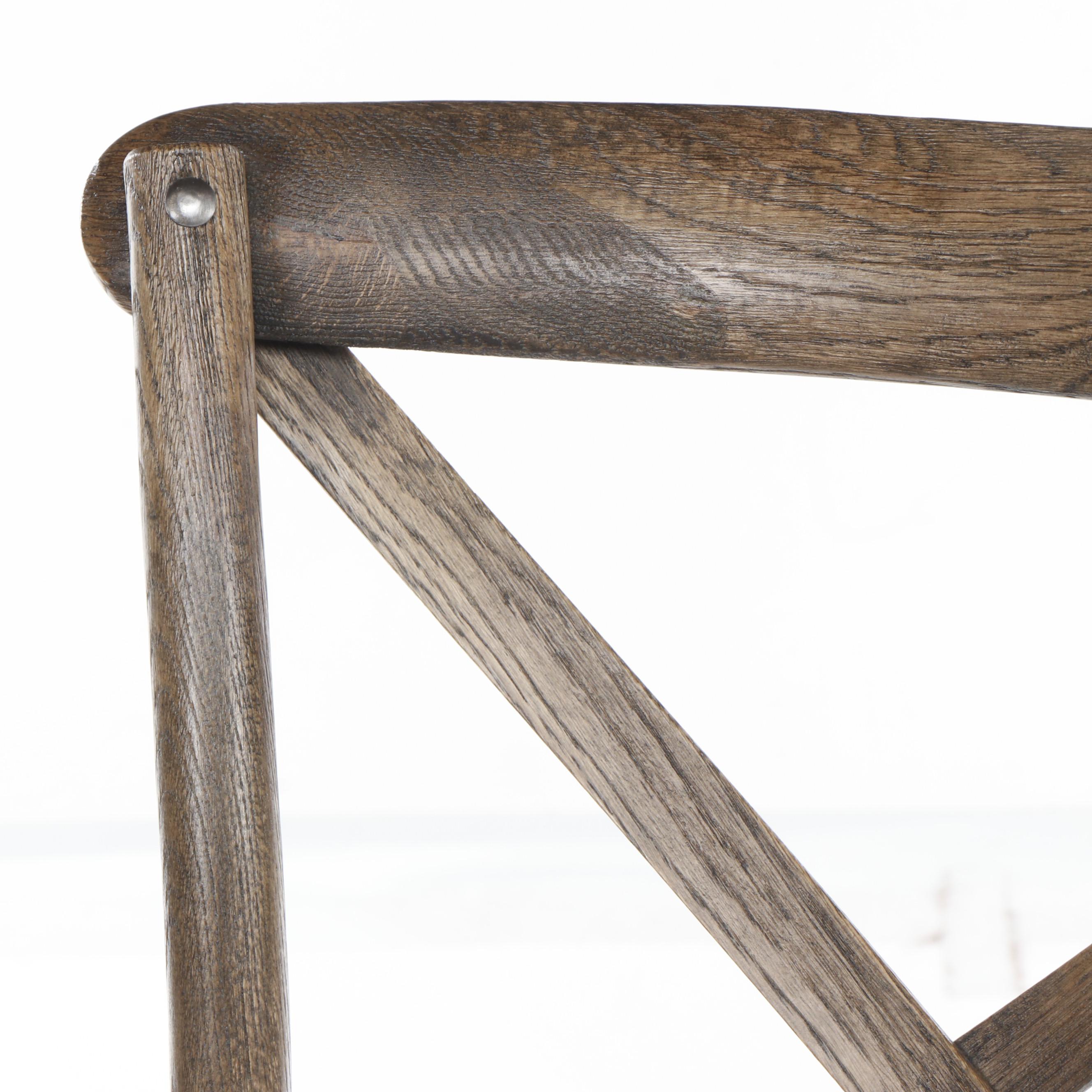 Trio of Restoration Hardware "Madeleine" Armless Stools in Burnt Oak