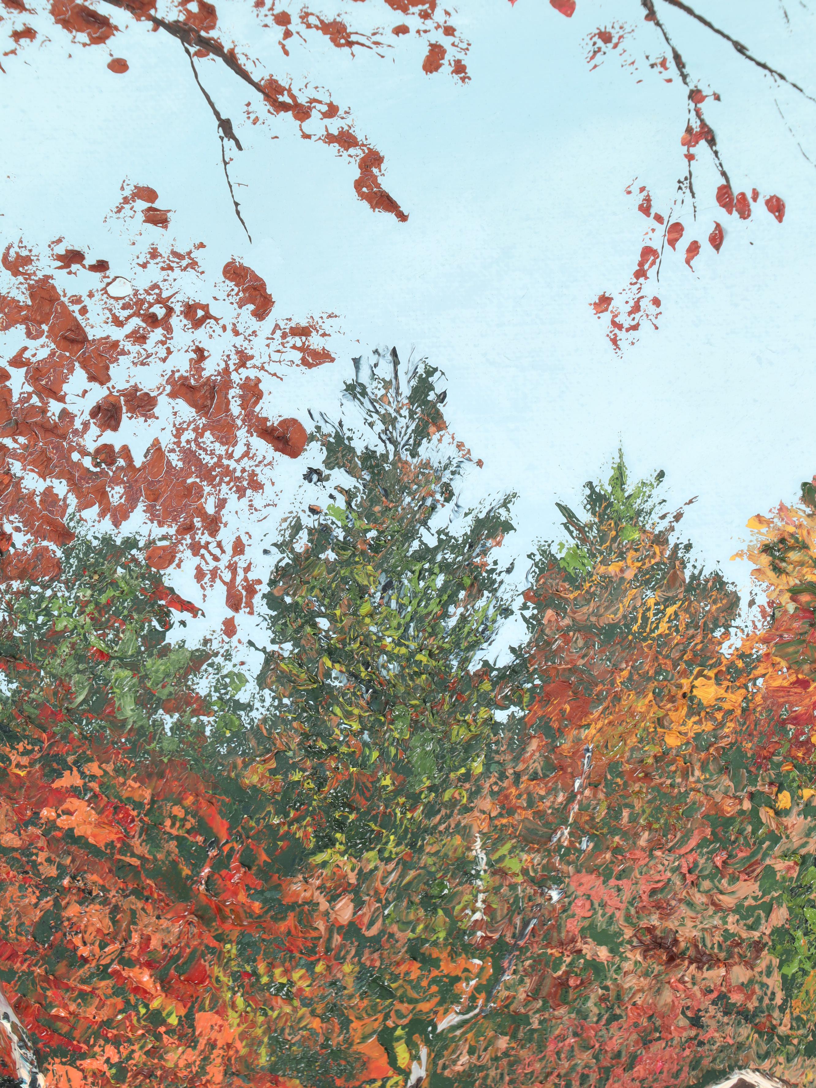 20th Century Covered Bridge Oil Painting