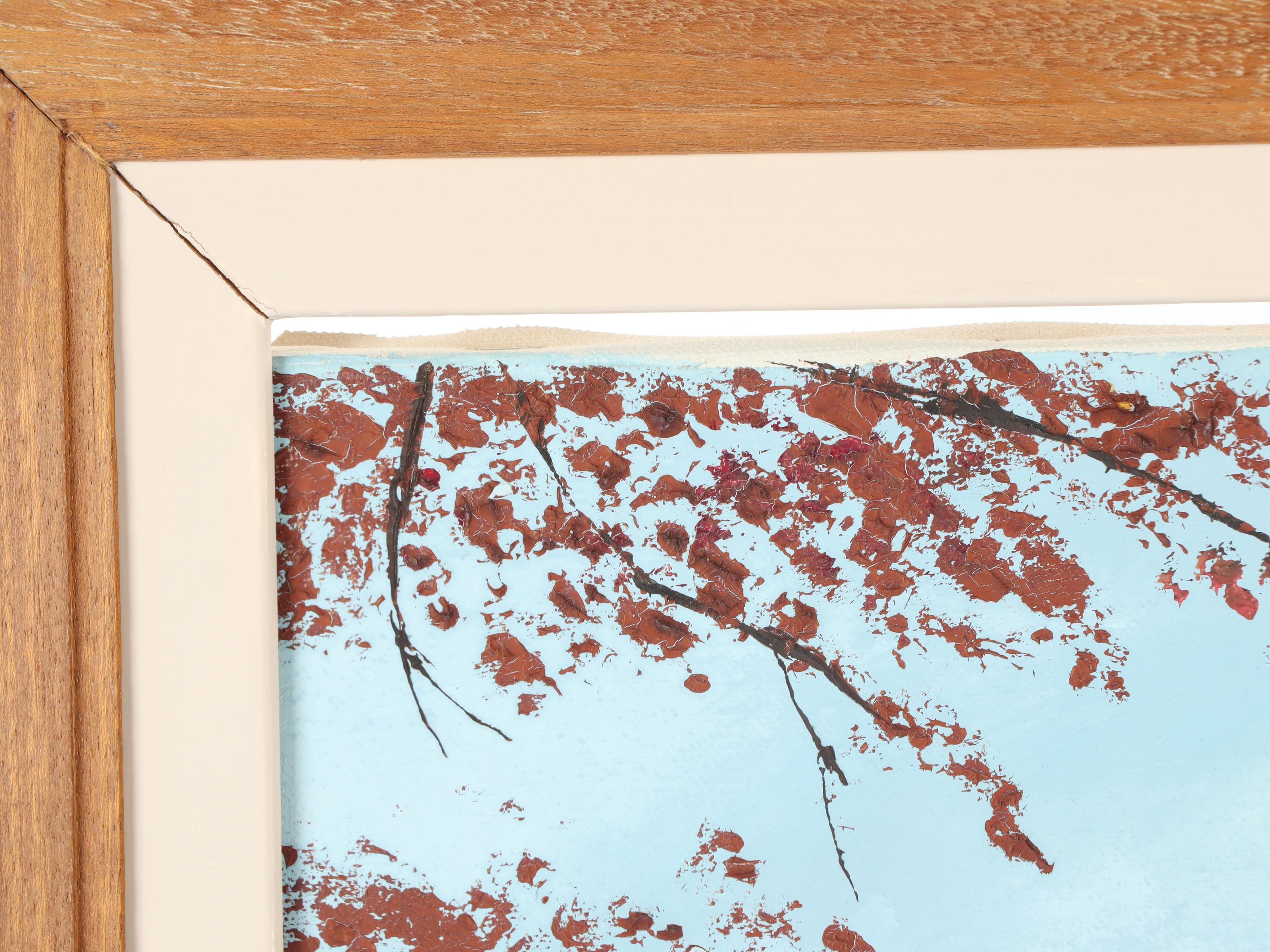 20th Century Covered Bridge Oil Painting