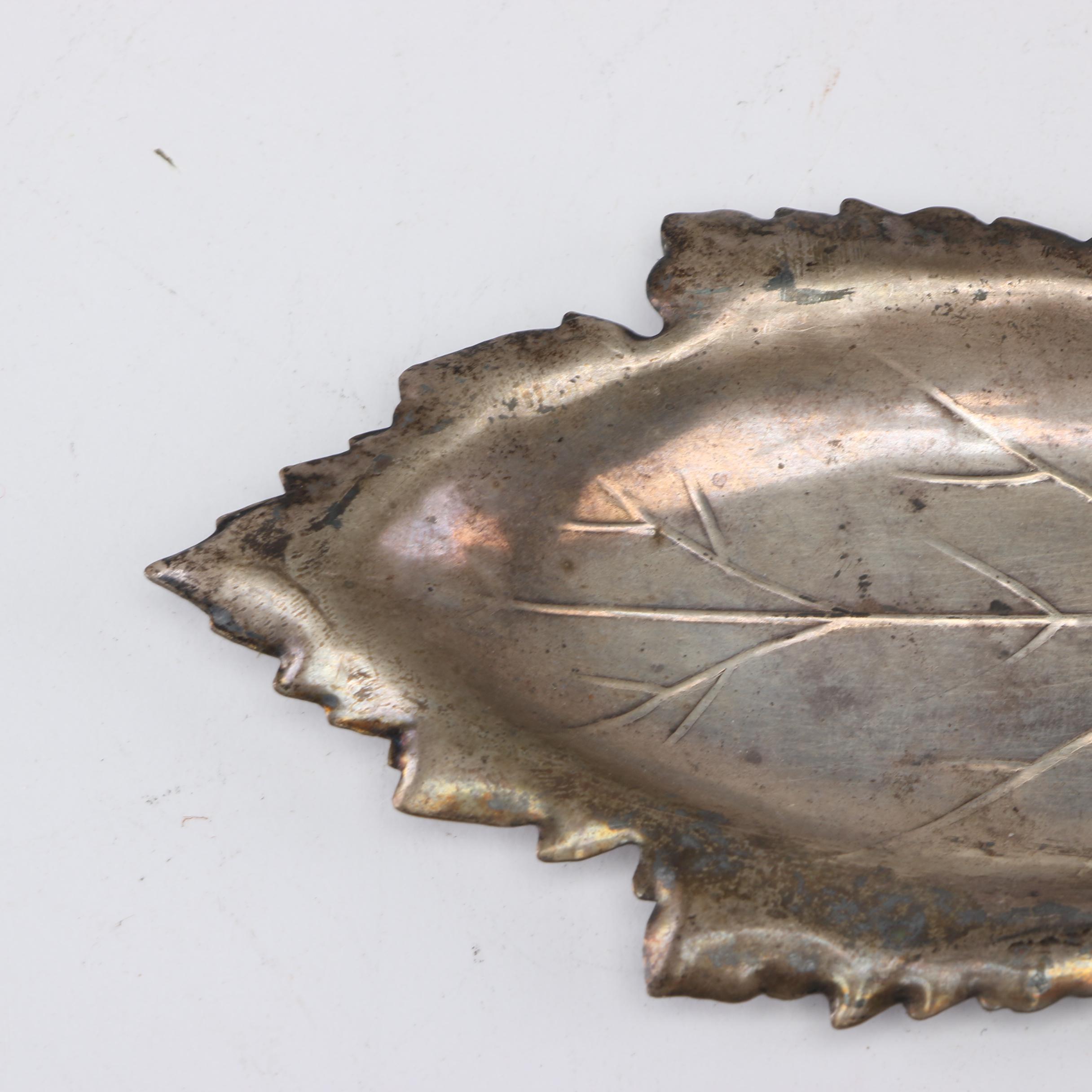 Redlich & Company Sterling Leaf Form Butter Pat Dishes, Early 20th Century