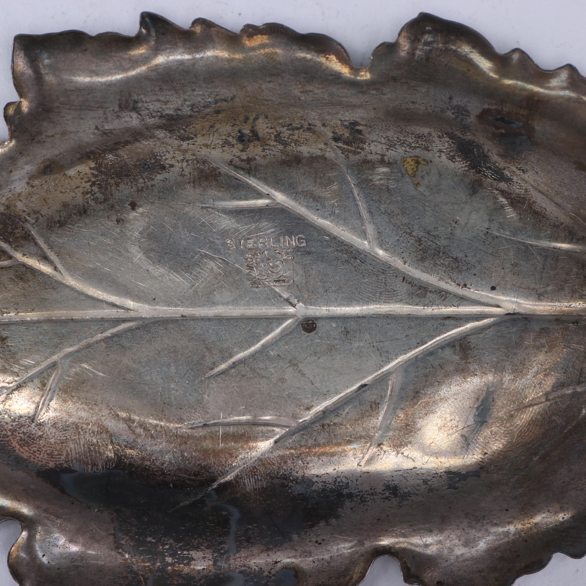 Redlich & Company Sterling Leaf Form Butter Pat Dishes, Early 20th Century
