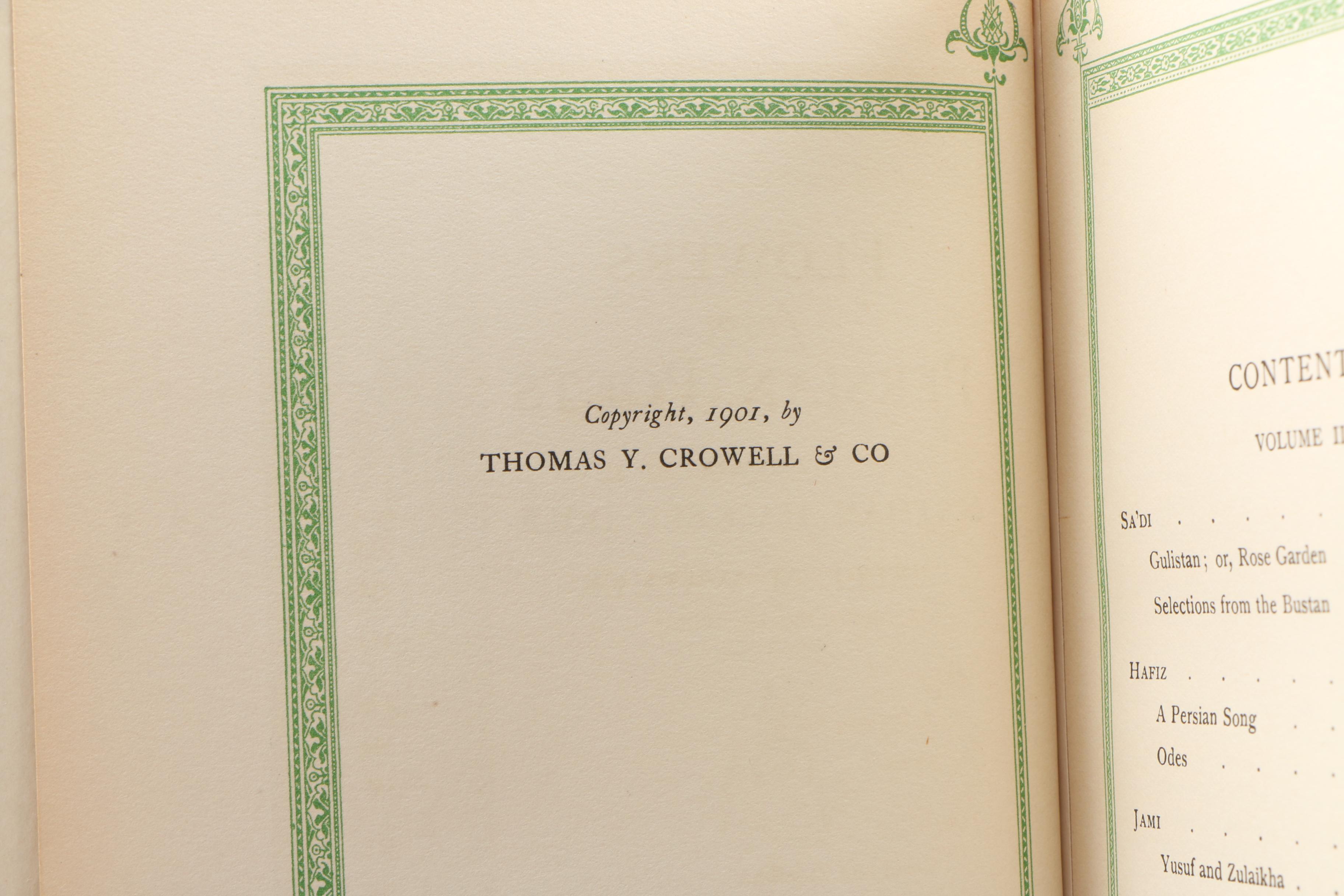 "Flowers from Persian Poets" Edited by Nathan Haskell Dole and Belle M. Walker