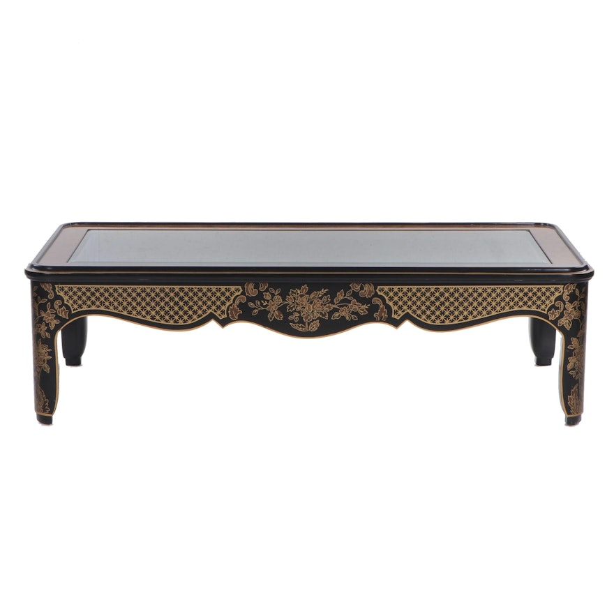Drexel-Heritage Chinoiserie Style Fruitwood and Paint-Decorated Cocktail Table