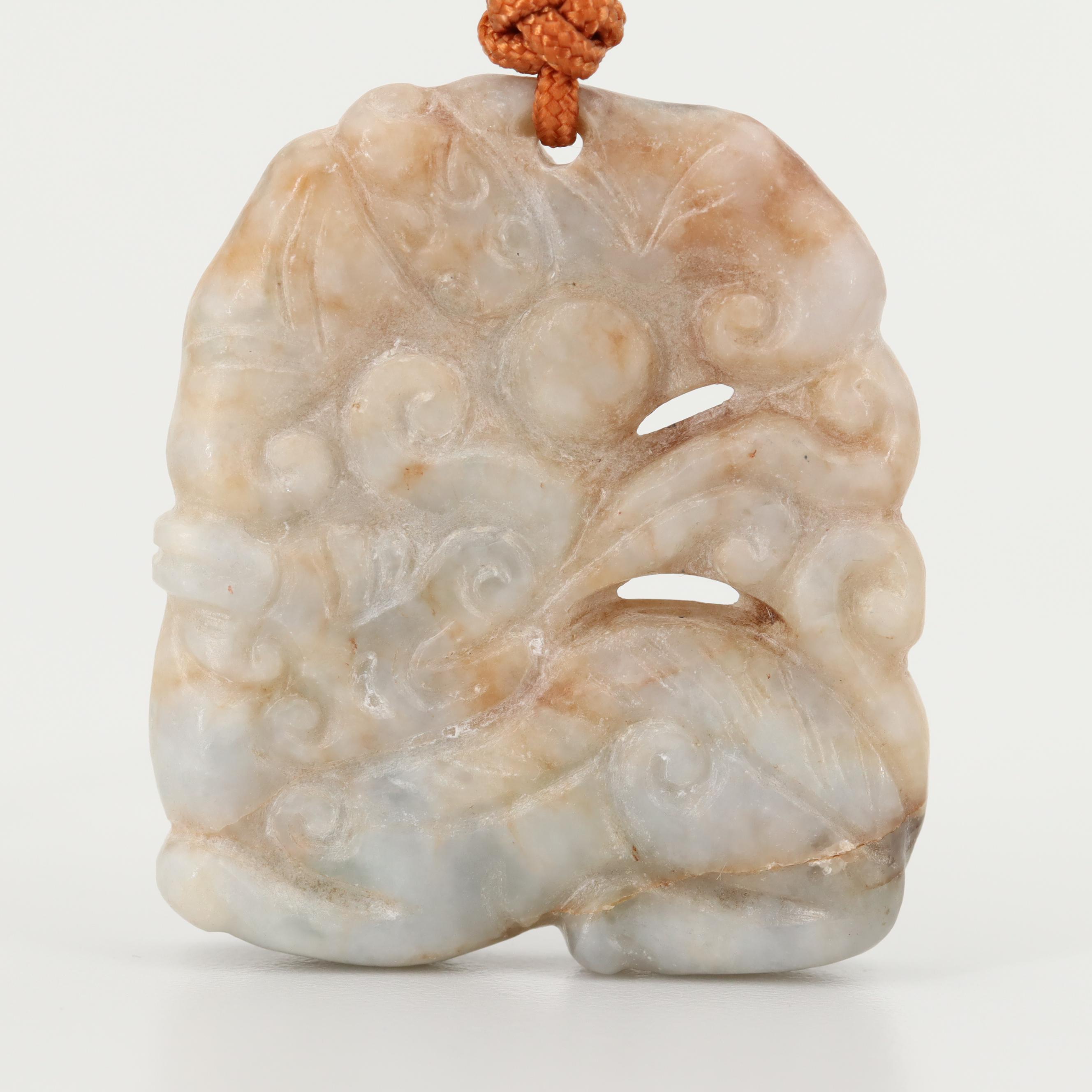 Carved Jadeite, Bowenite and Resin Adjustable Necklaces