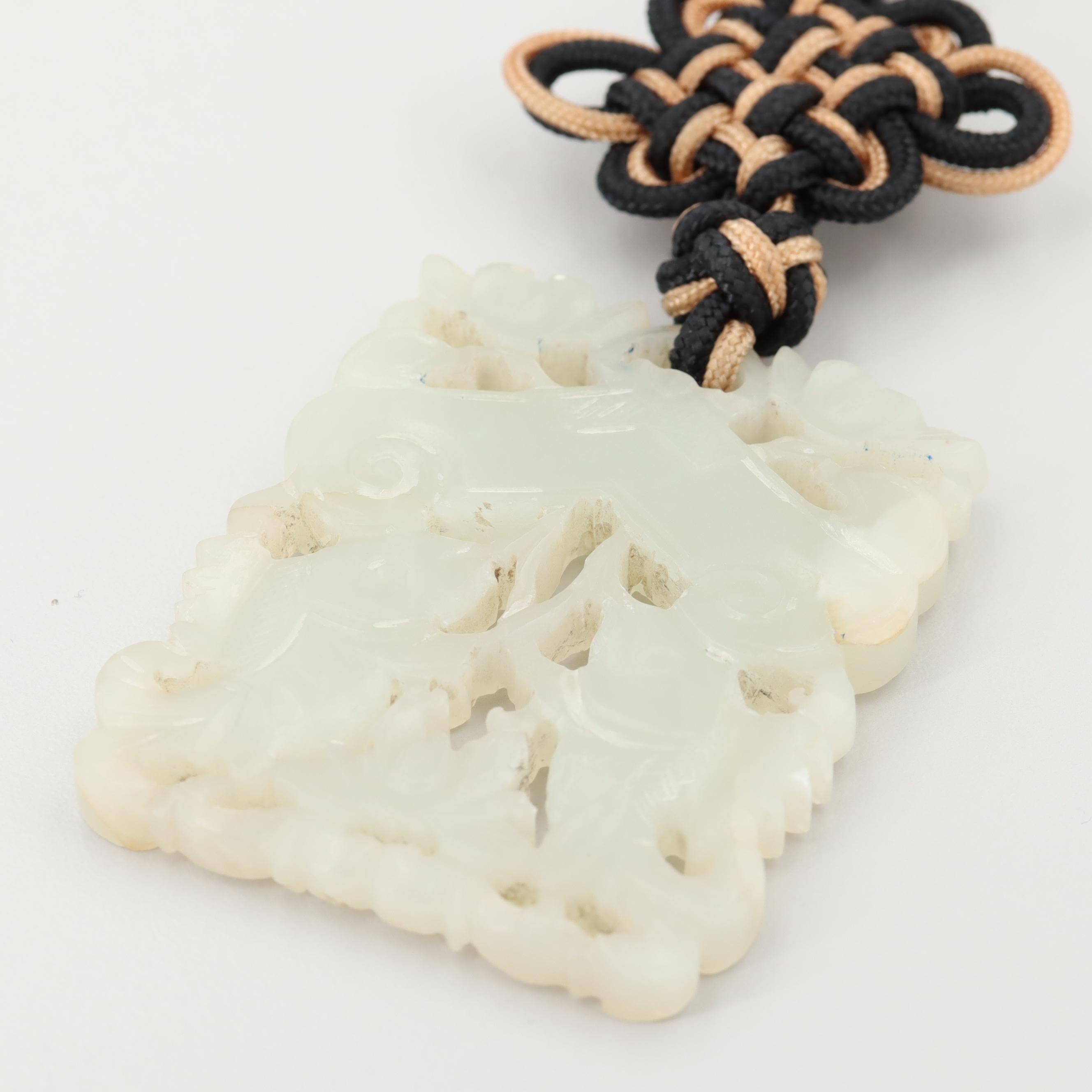 Carved Jadeite, Bowenite and Resin Adjustable Necklaces