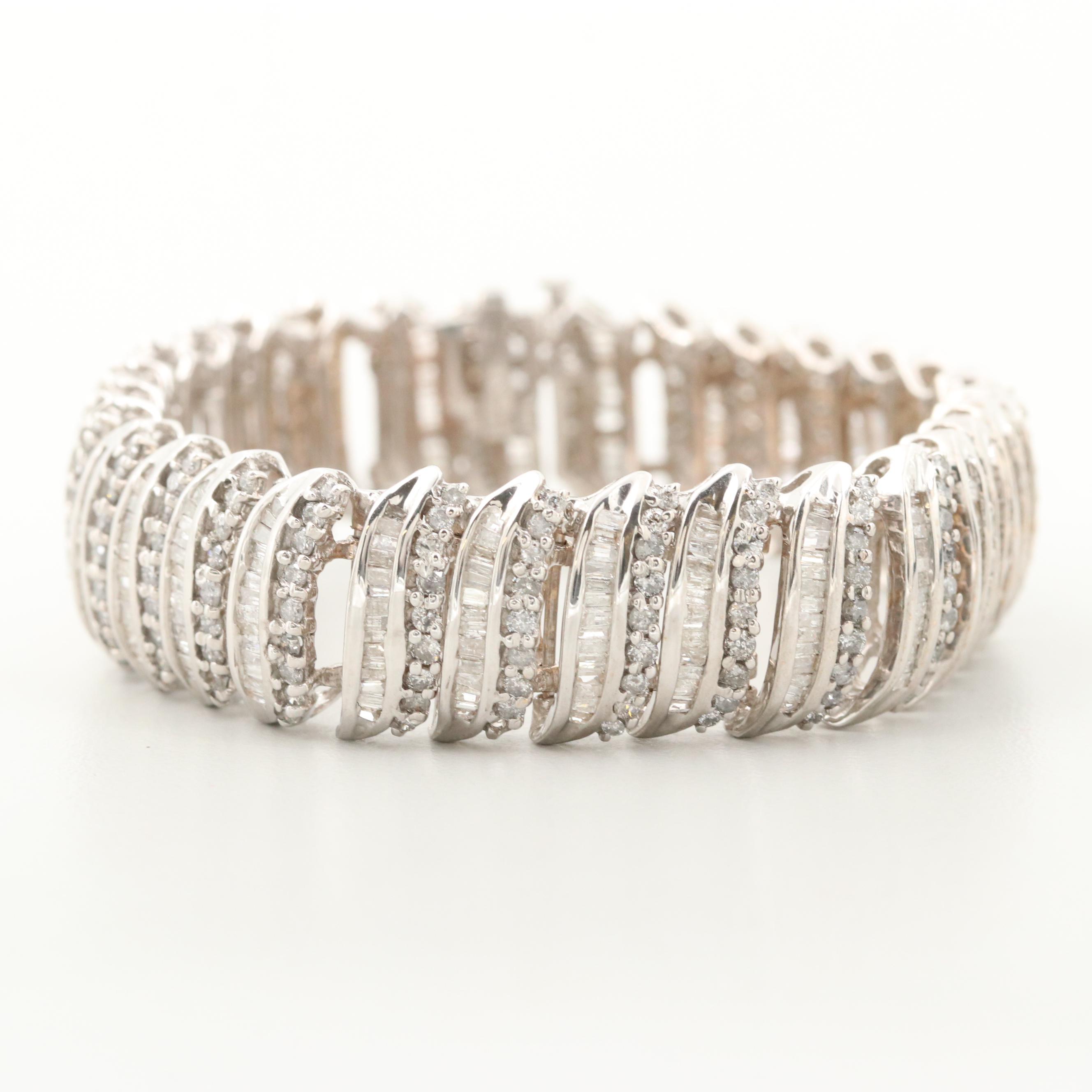 10K White Gold 10.04 CTW Diamond Bracelet