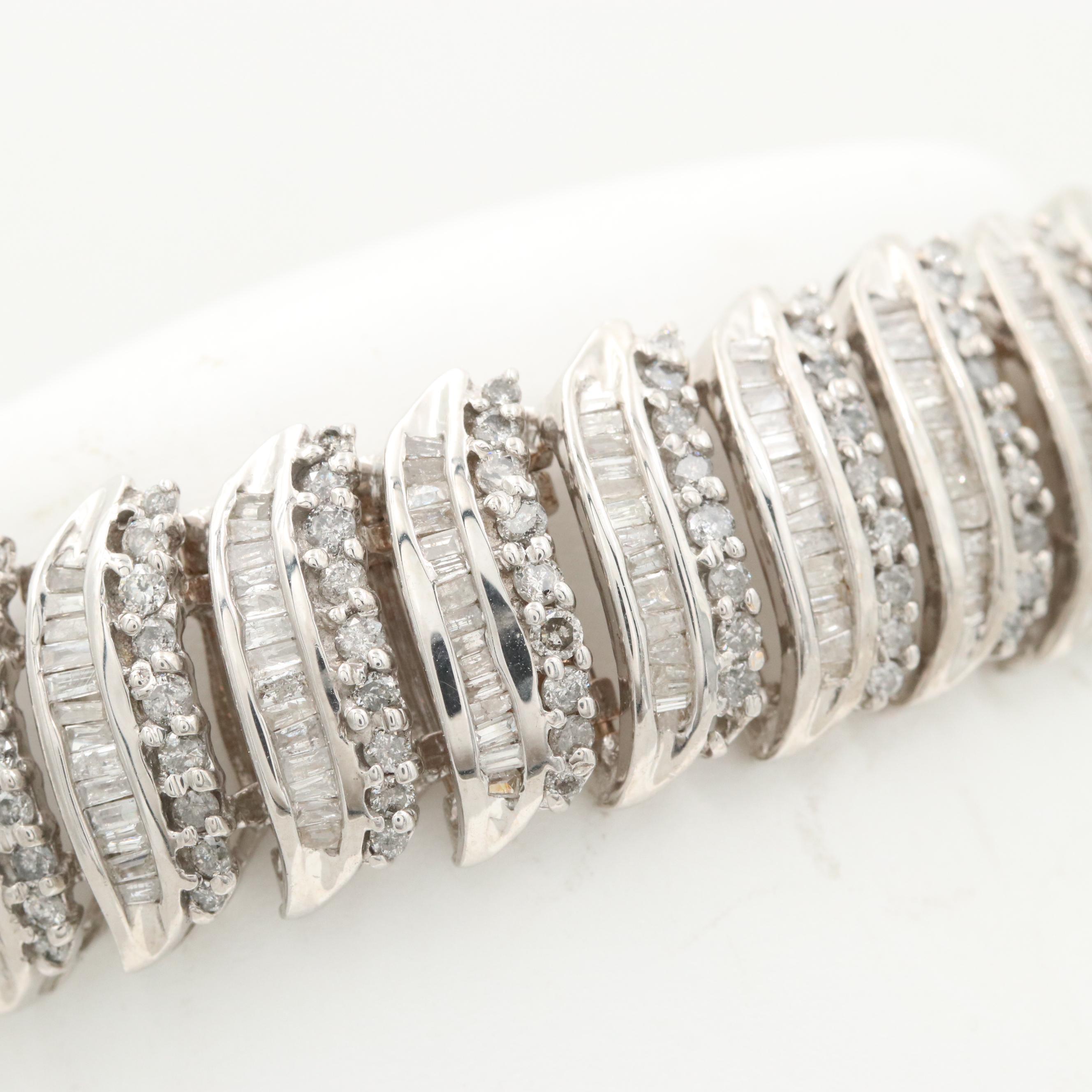 10K White Gold 10.04 CTW Diamond Bracelet