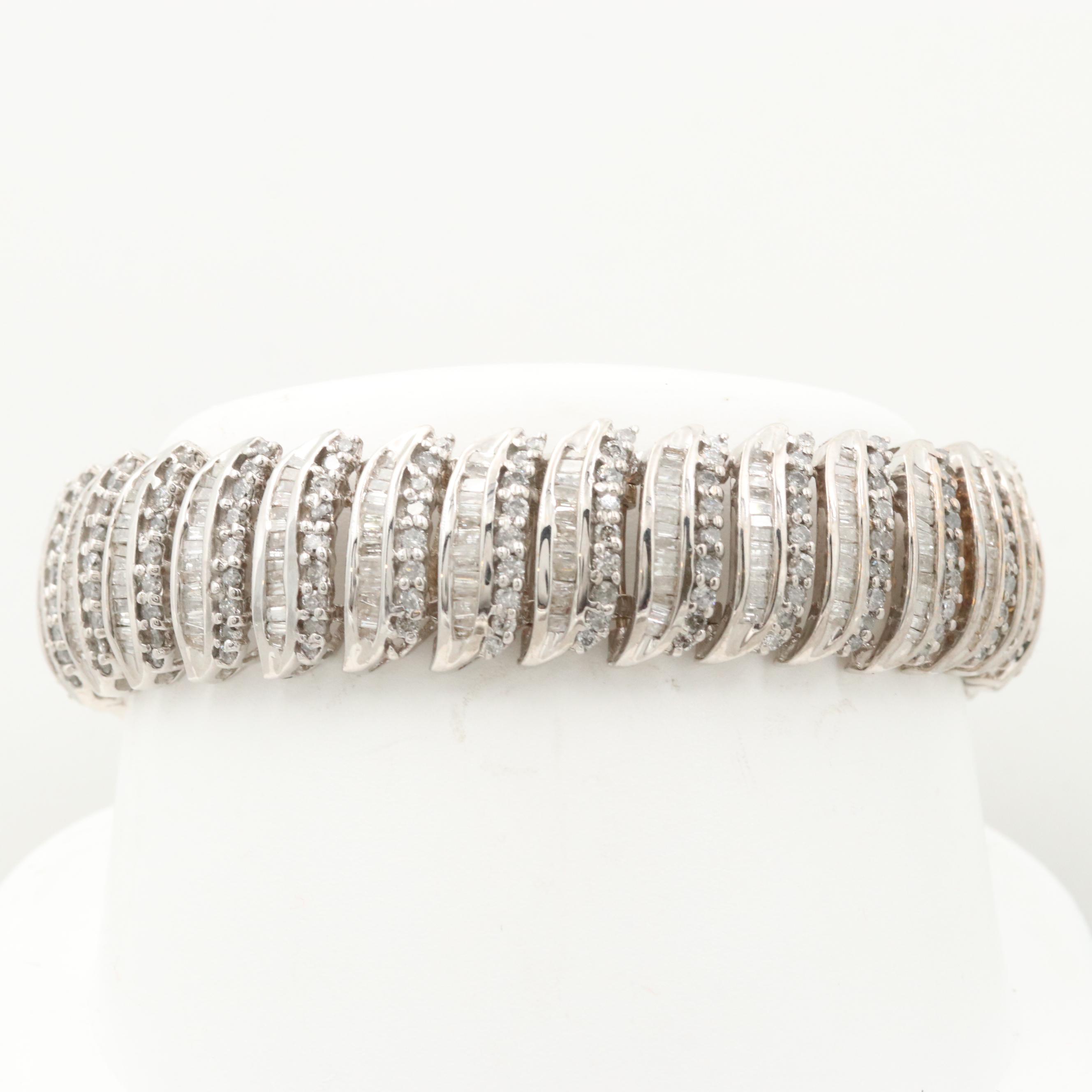 10K White Gold 10.04 CTW Diamond Bracelet