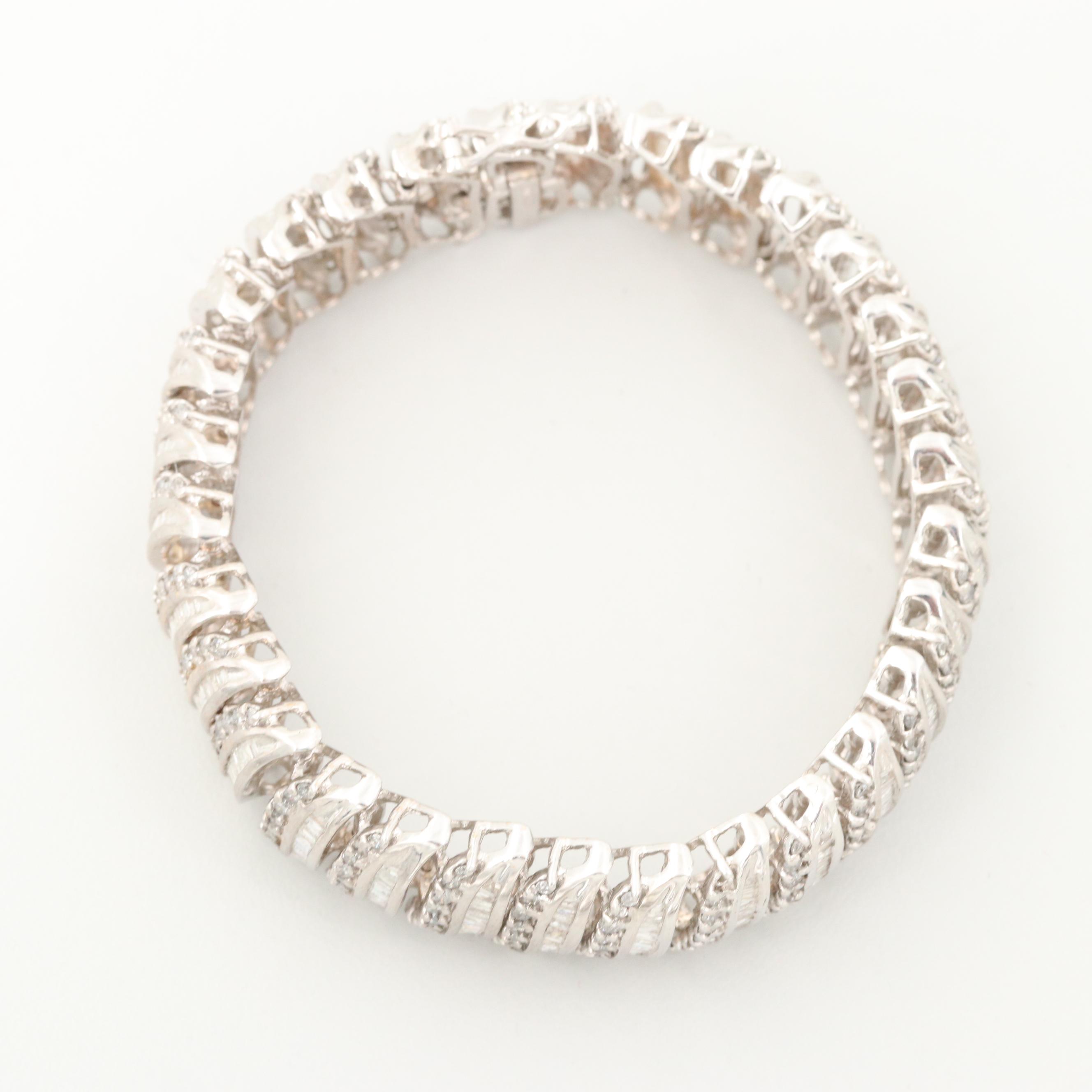 10K White Gold 10.04 CTW Diamond Bracelet