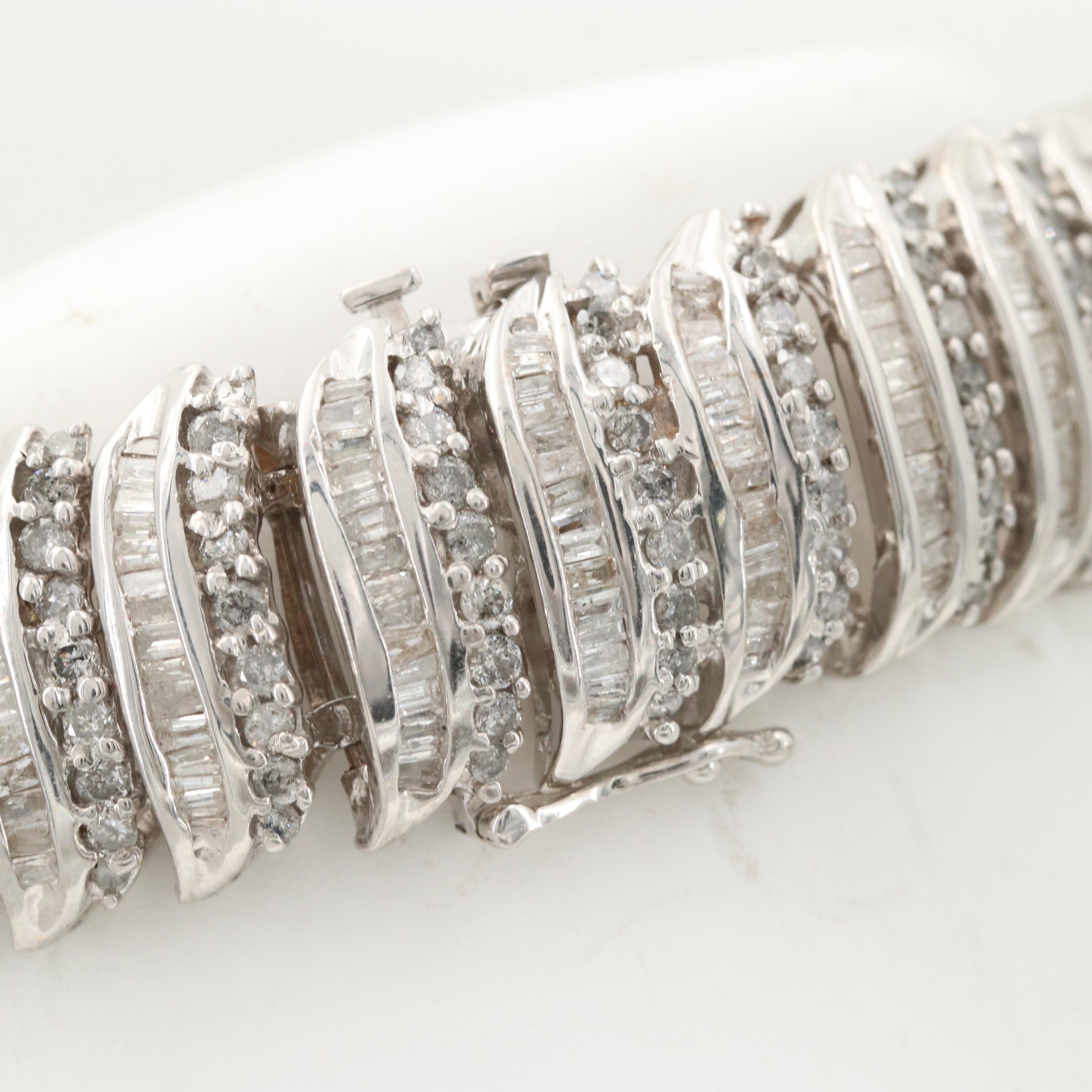 10K White Gold 10.04 CTW Diamond Bracelet