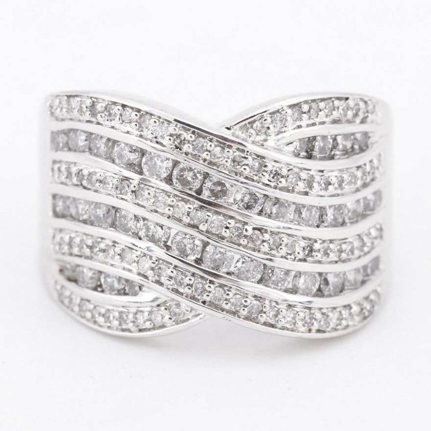 14K White Gold 1.00 CTW Diamond Ring