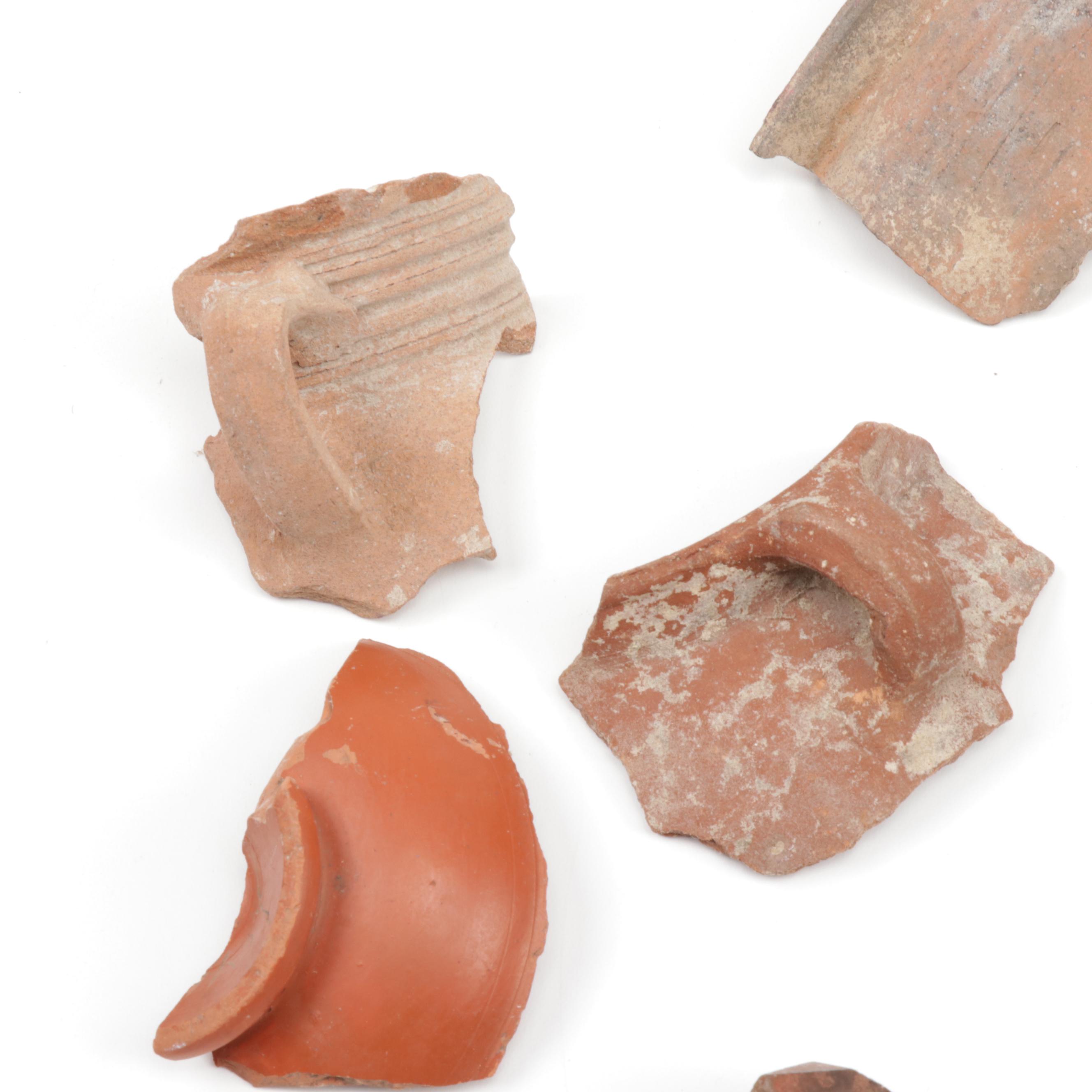 Antique Greco-Roman-Style Potsherds and Pipe Heads