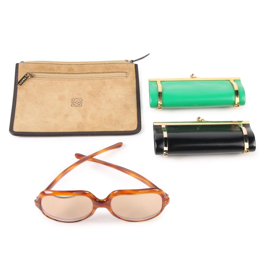 Loewe Zip Pouch, Kisslock Coin Purses and B.R. Sunglasses, Vintage