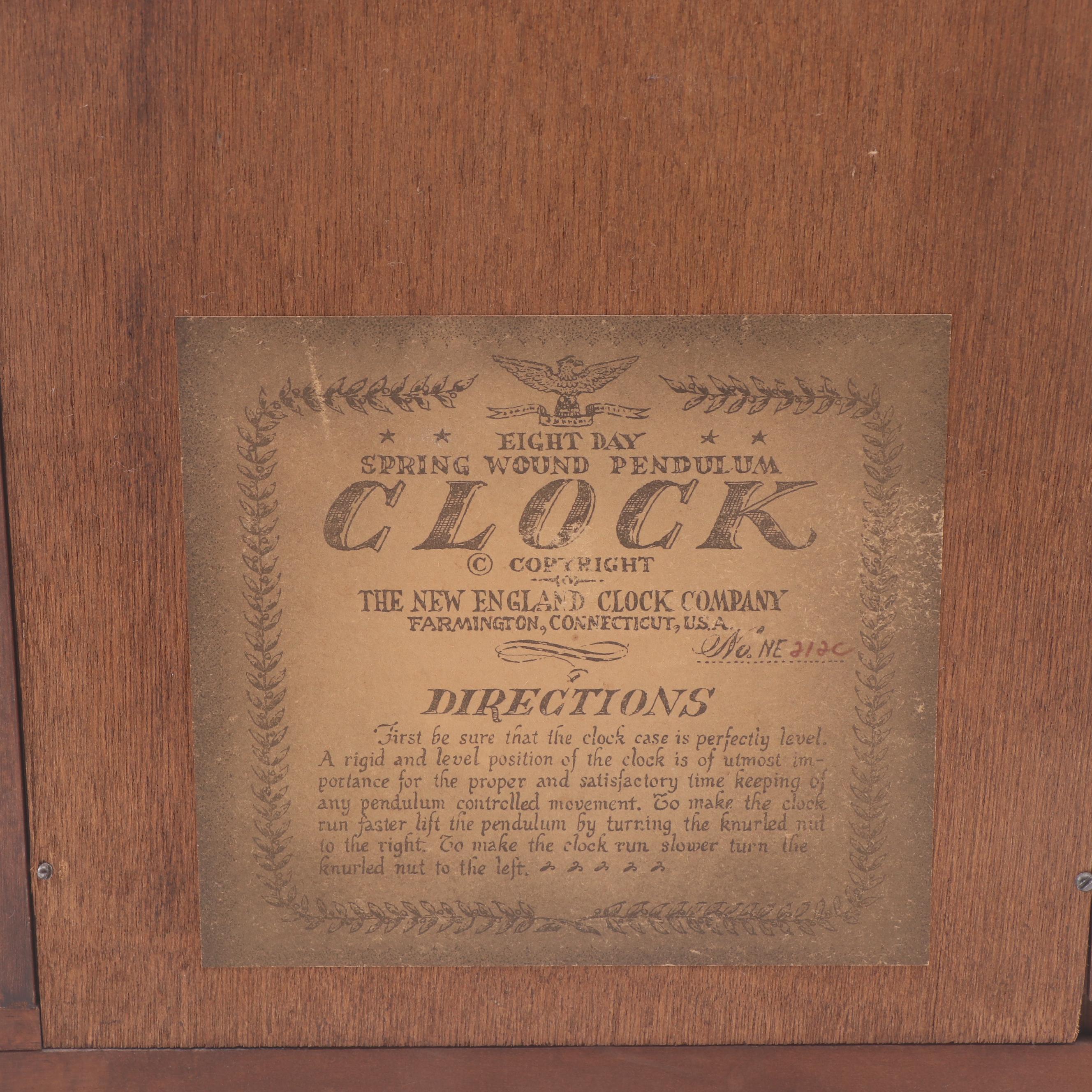 New England Clock Company Pendulum Steeple Clock