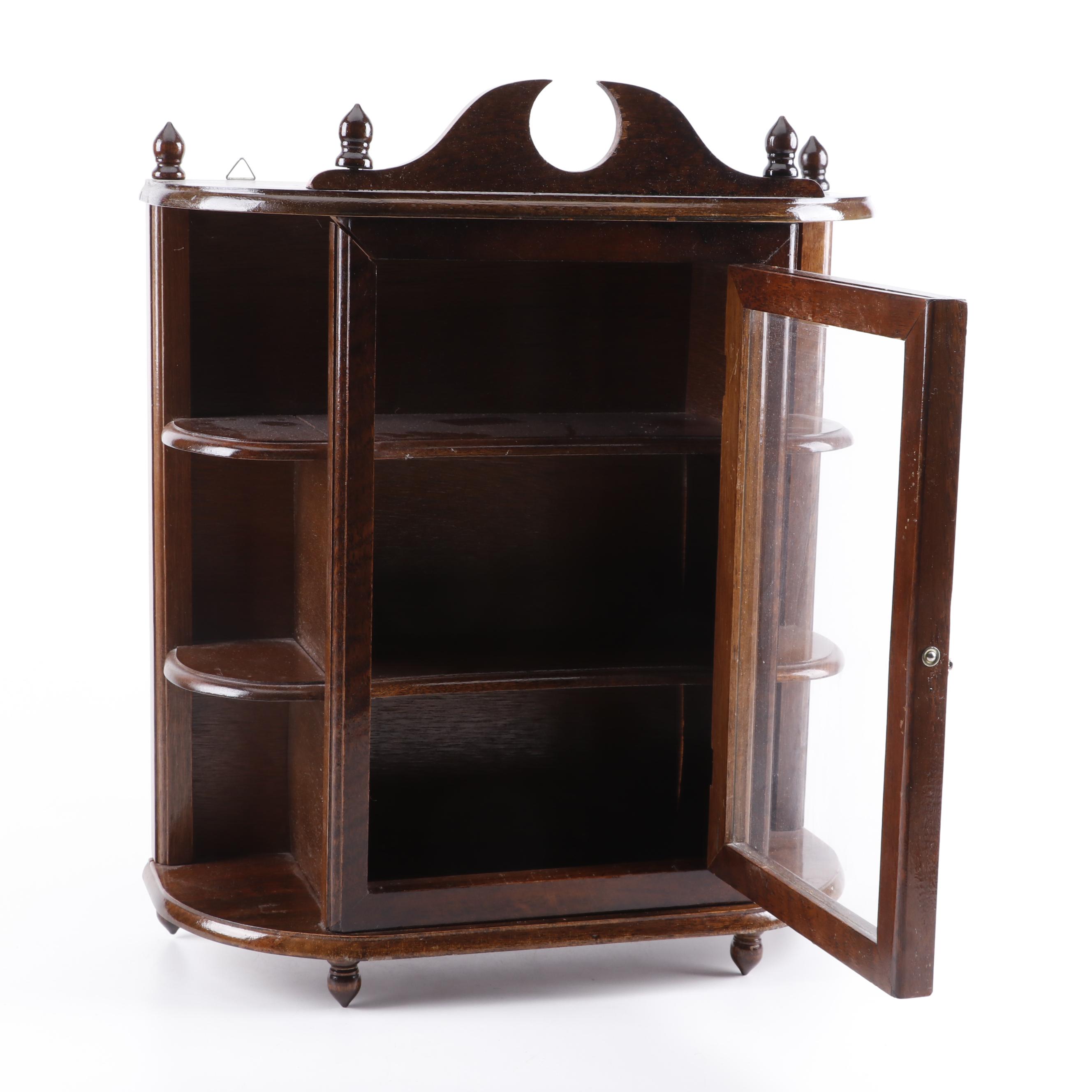 Federal Style Wooden Hanging Display Case, Mid 20th Century