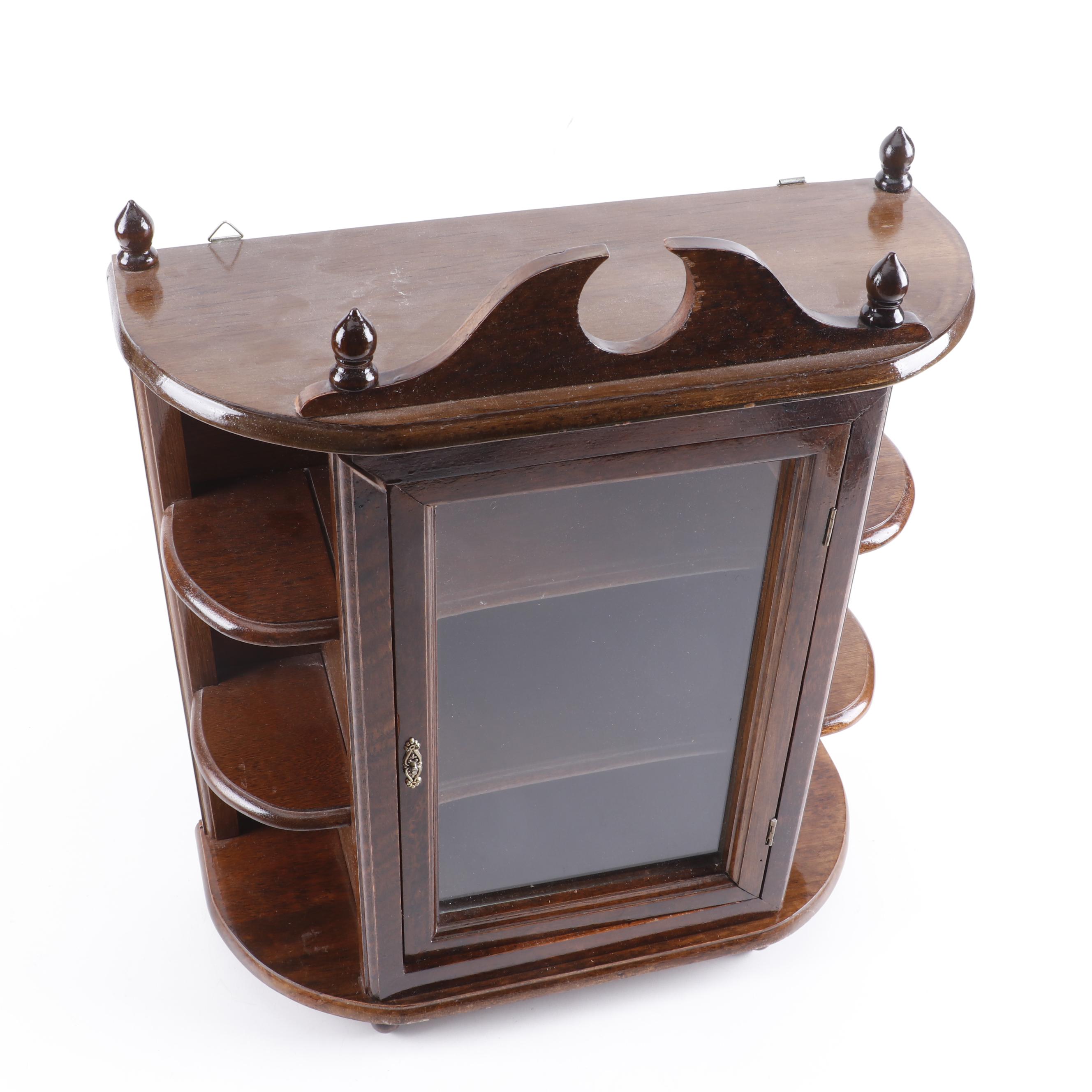 Federal Style Wooden Hanging Display Case, Mid 20th Century