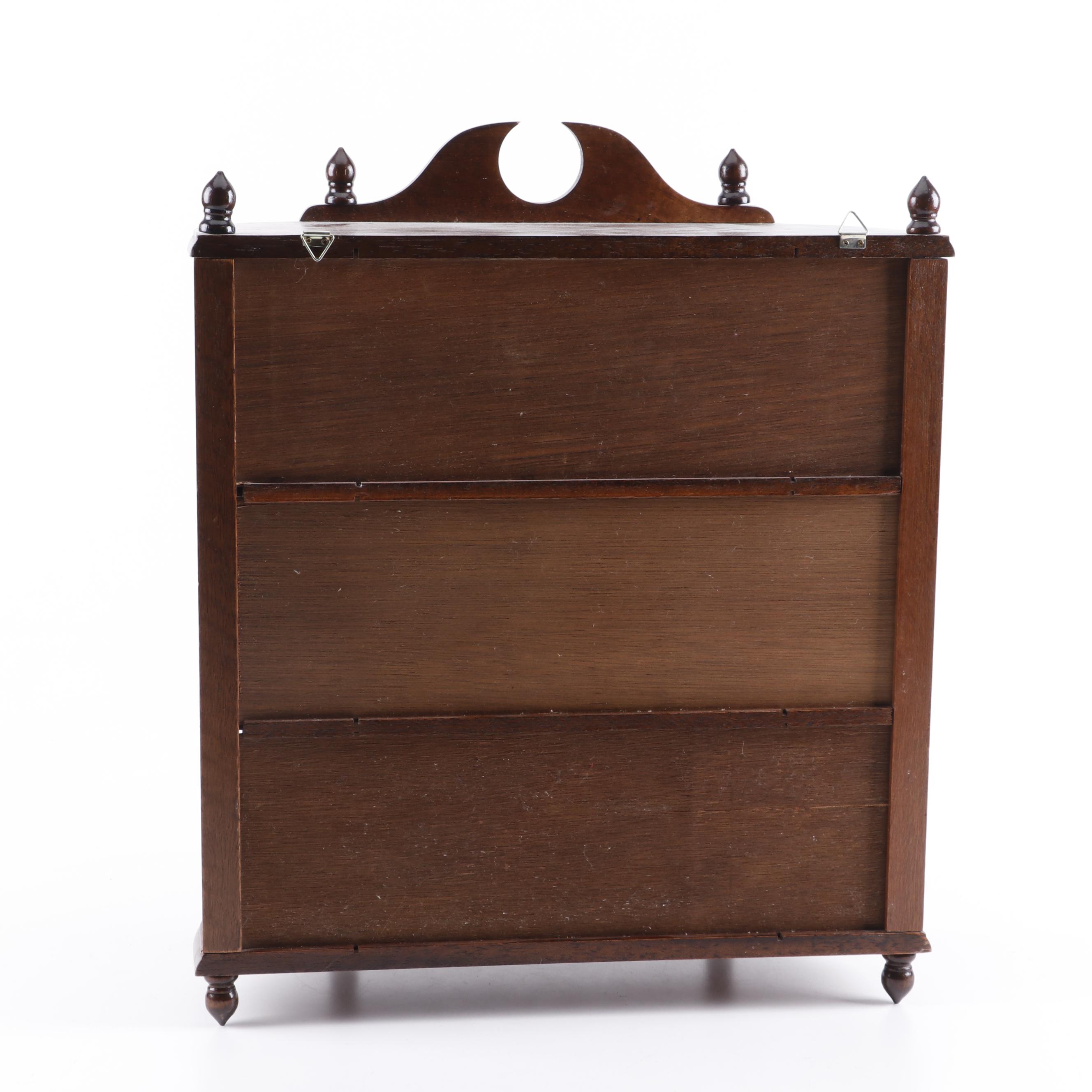 Federal Style Wooden Hanging Display Case, Mid 20th Century