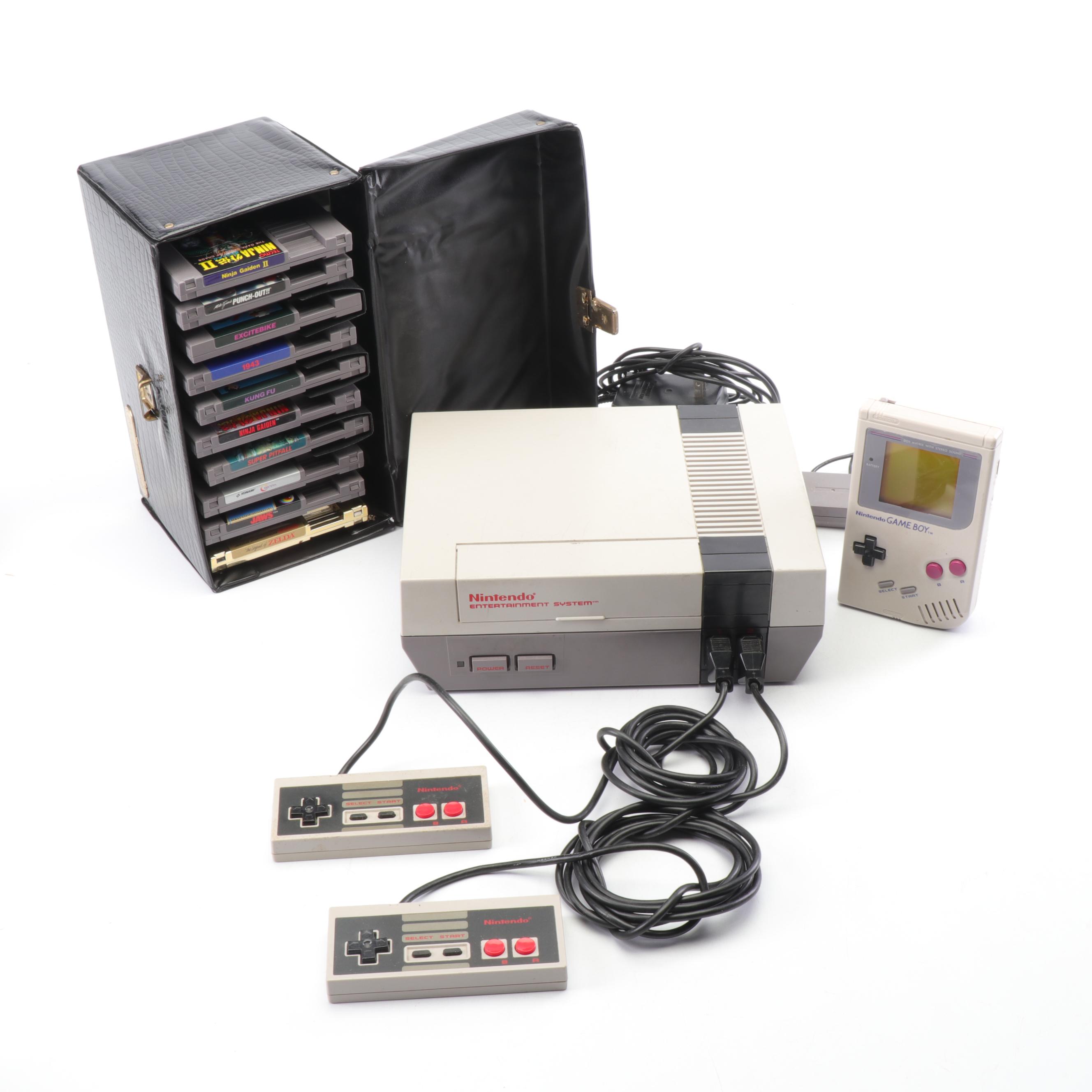 Nintendo Entertainment System with Games and Original Game Boy, 1980s