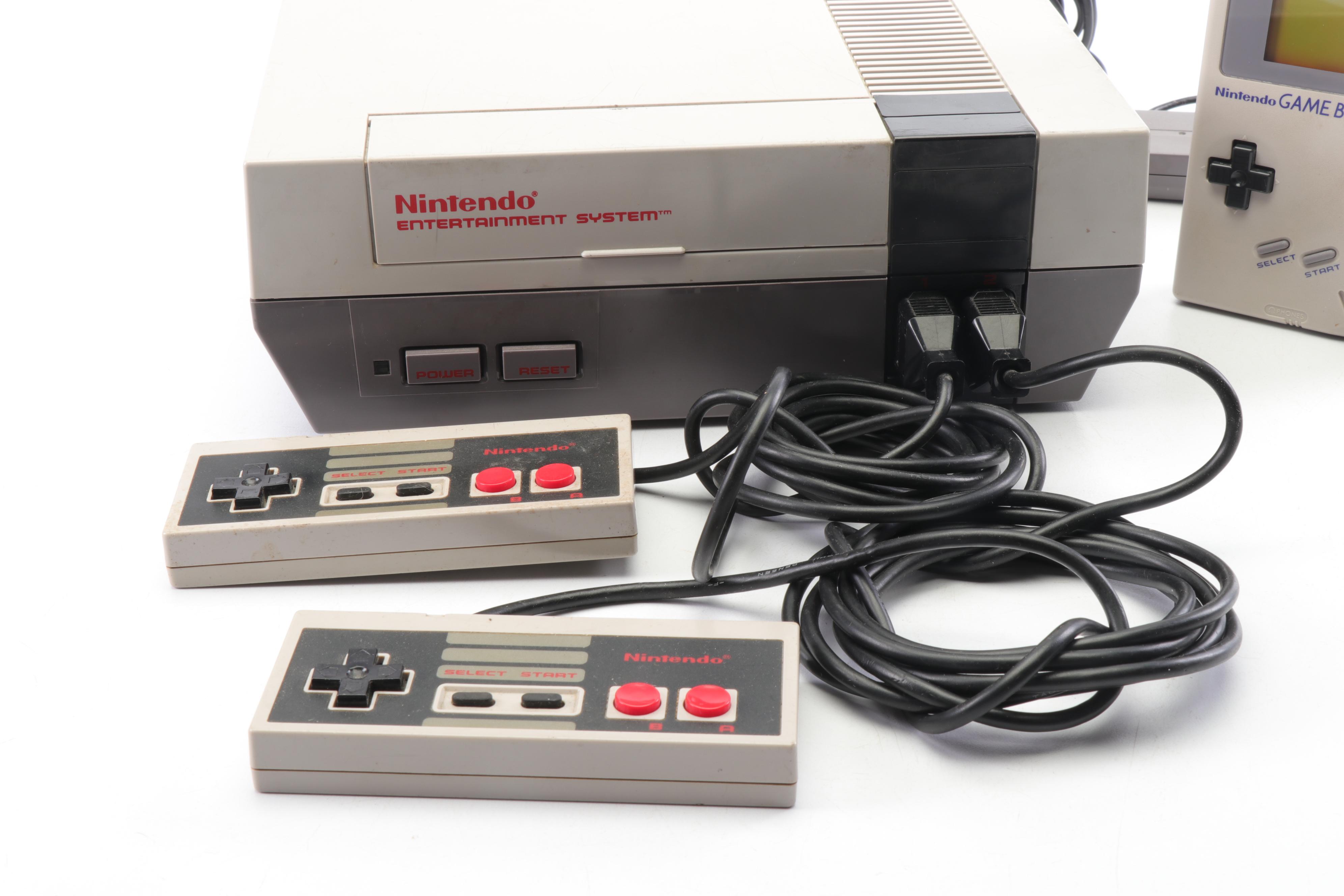 Nintendo Entertainment System with Games and Original Game Boy, 1980s