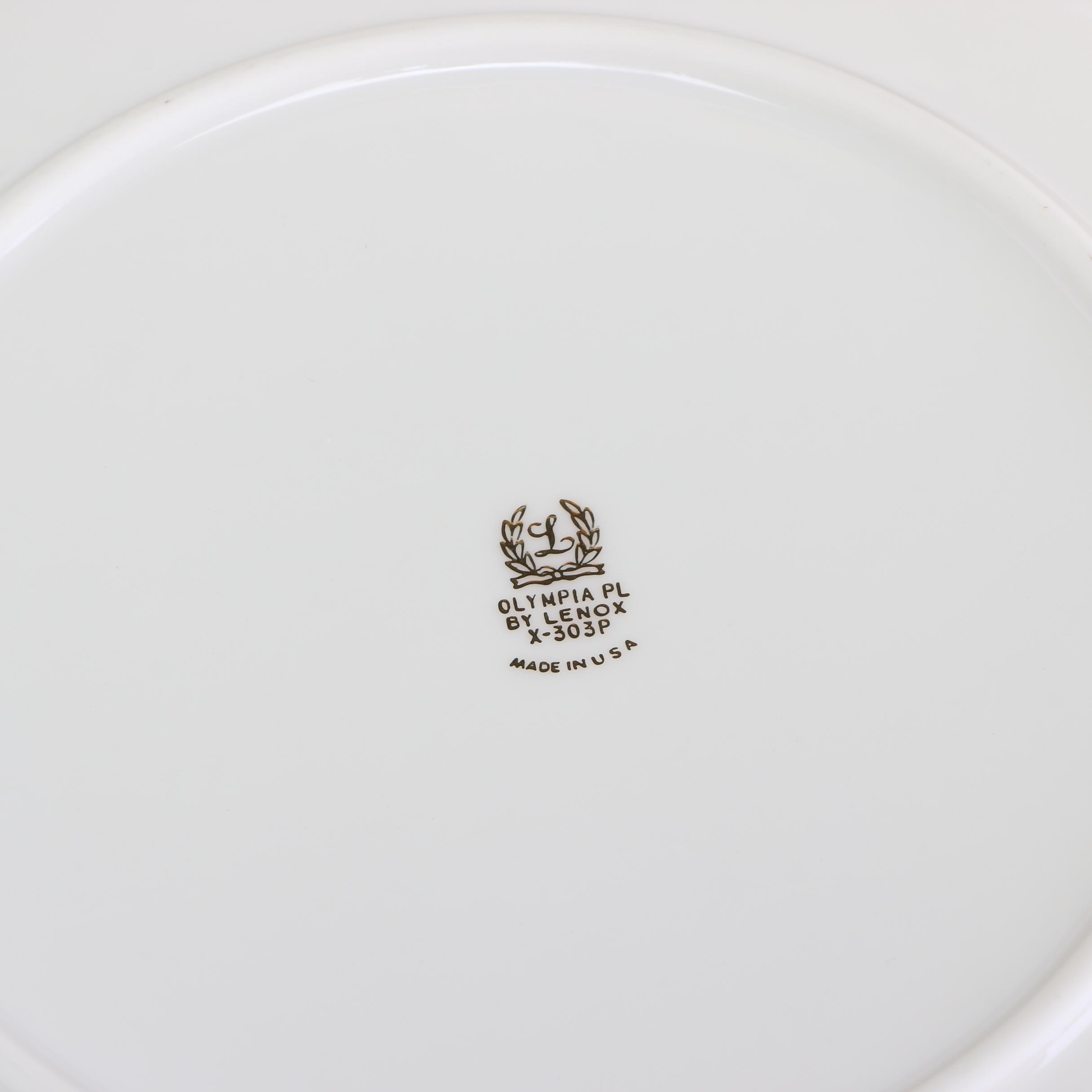 Lenox Porcelain "Olympia PL" and Other Dinnerware, Late 20th Century