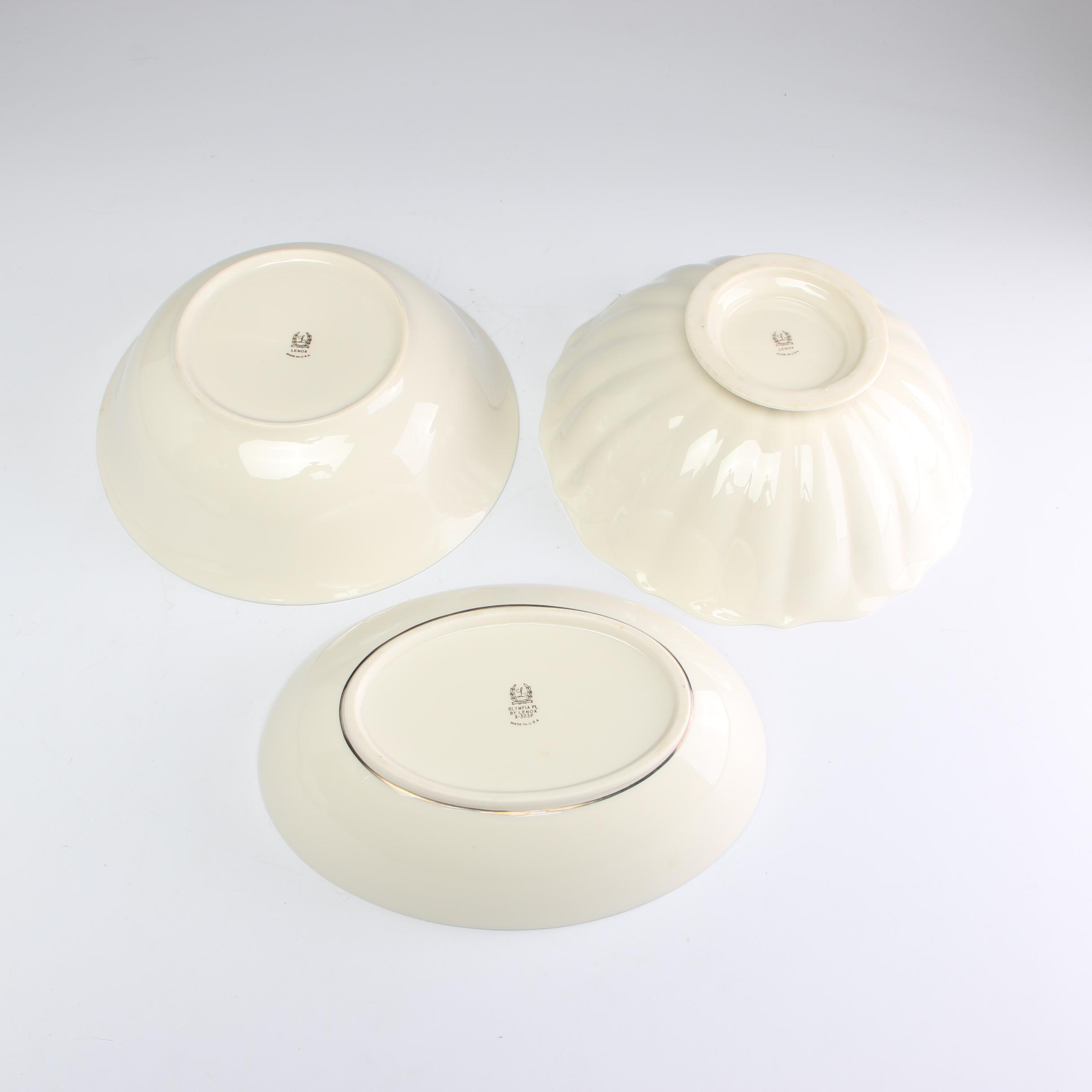 Lenox Porcelain "Olympia PL" and Other Dinnerware, Late 20th Century