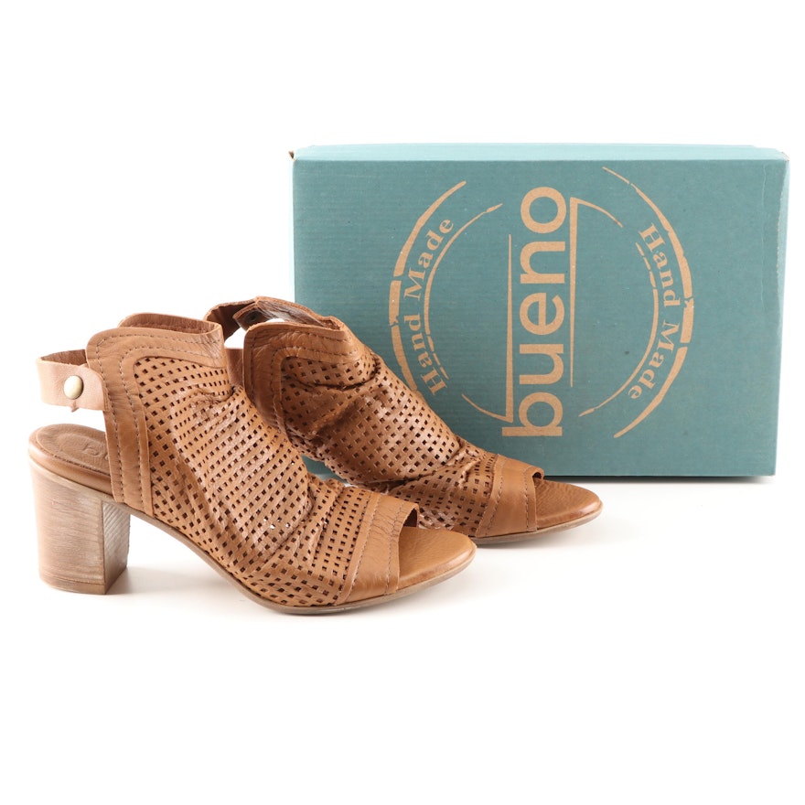 Bueno Handmade Udo Heeled Sandals in Brown