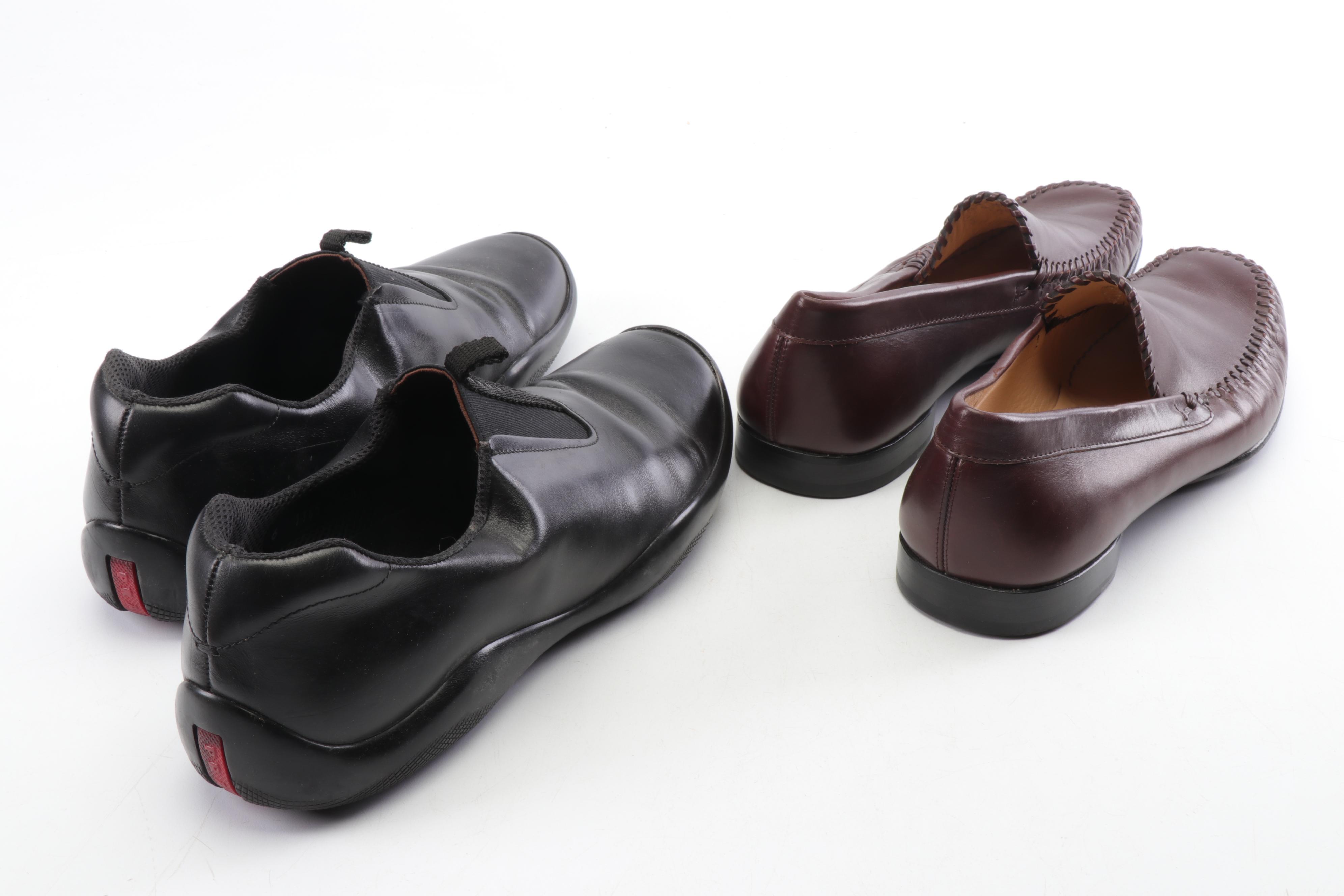 Men's Prada and Salvatore Ferragamo Leather Shoes