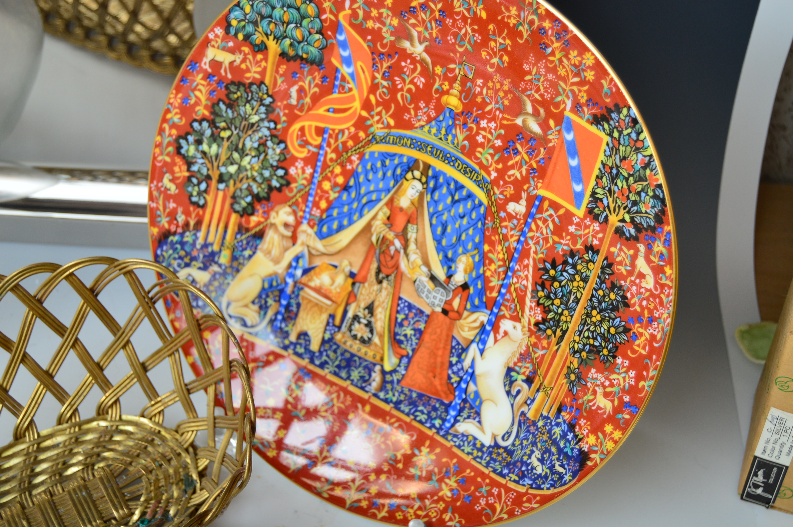 Serveware w/ Decanters, Waterford "Marquis" Stainless Tray, Erbo Etched Stein