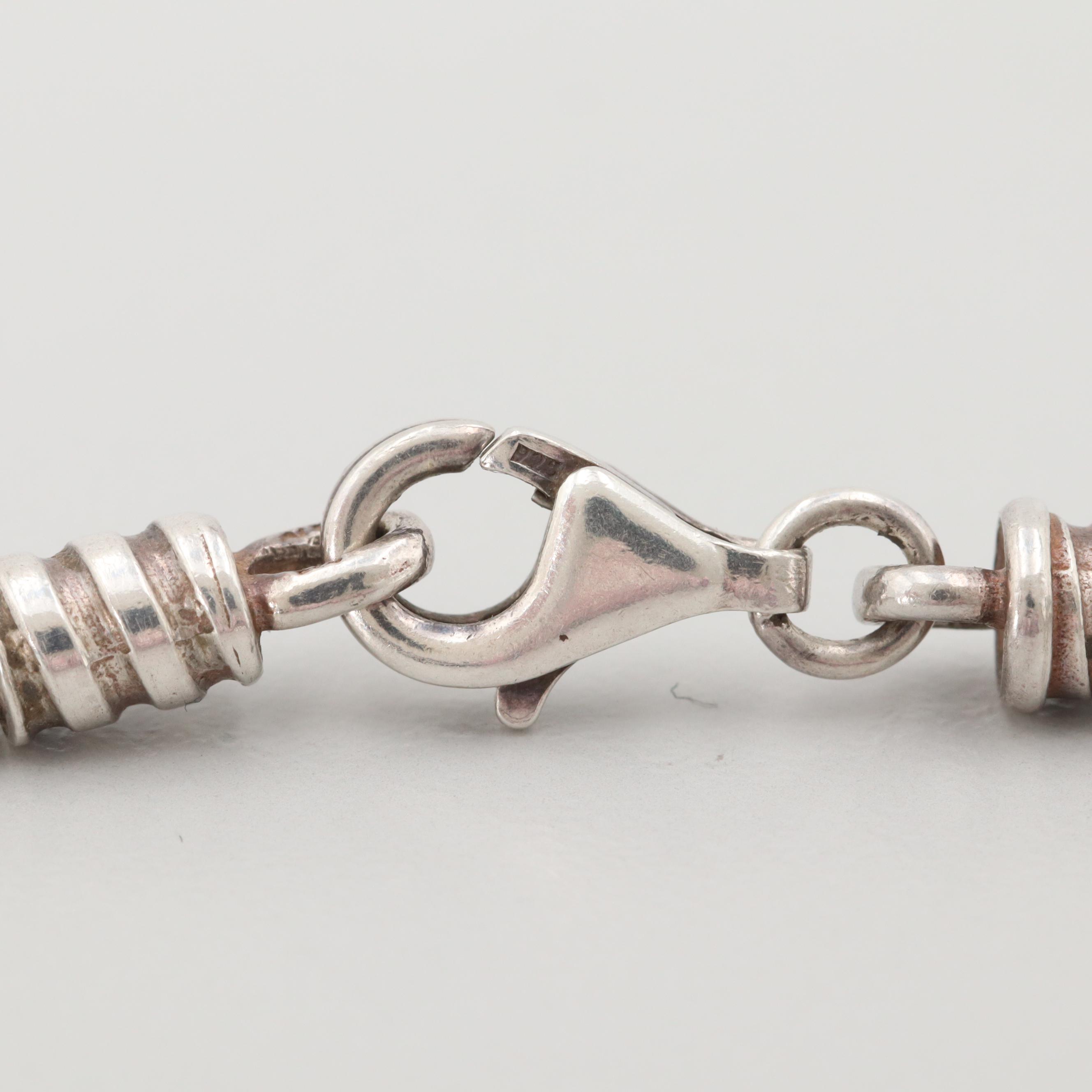 Pandora Sterling Silver Glass Charm Bracelet