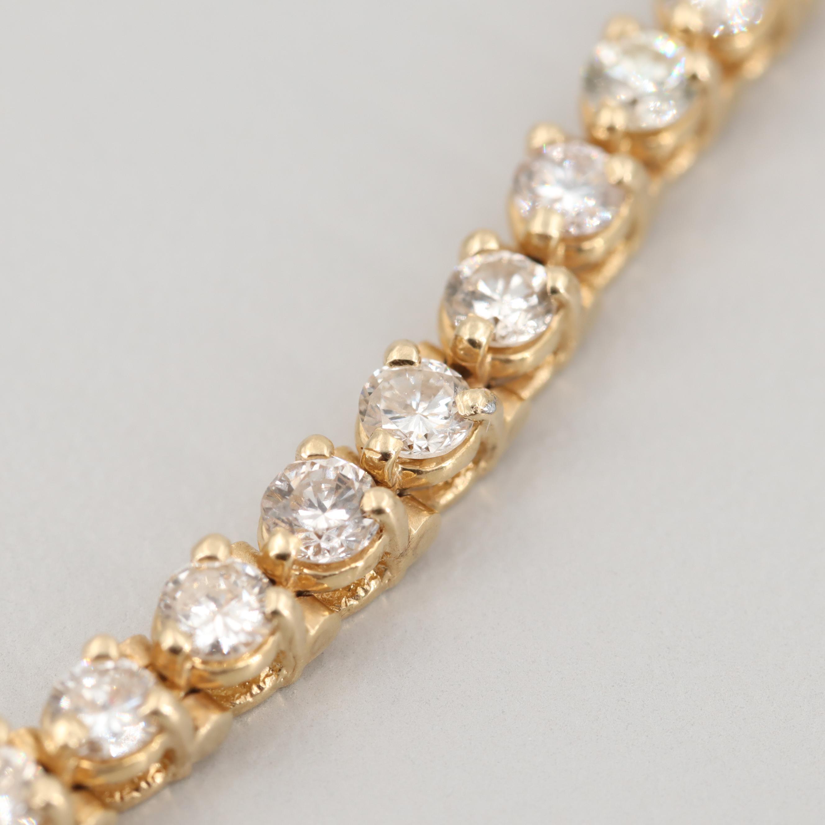 14K Yellow Gold 4.50 CTW Diamond Tennis Bracelet