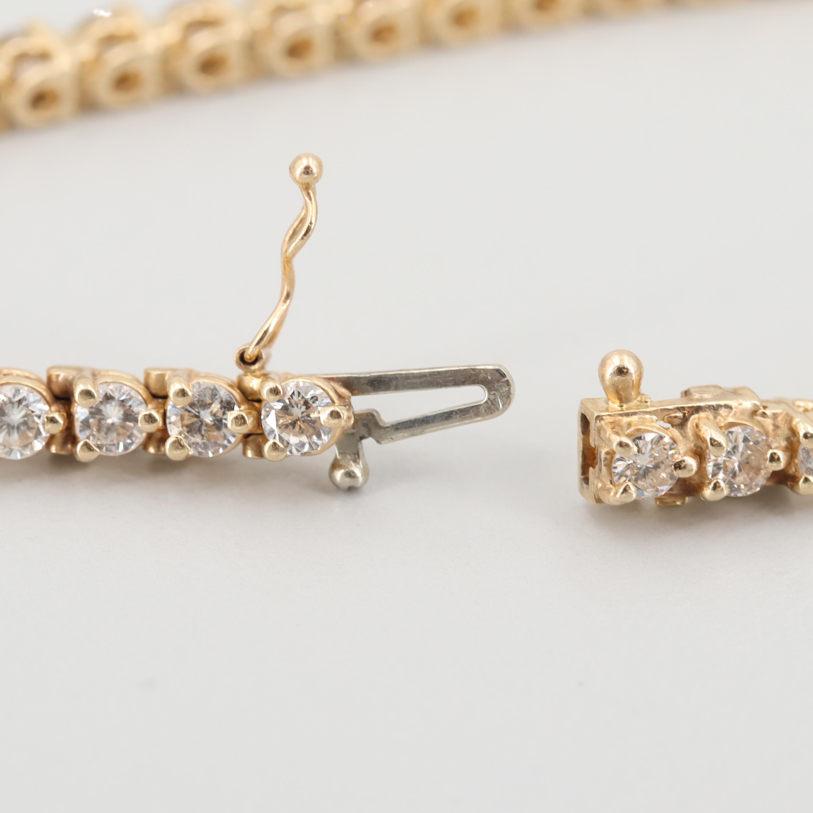14K Yellow Gold 4.50 CTW Diamond Tennis Bracelet
