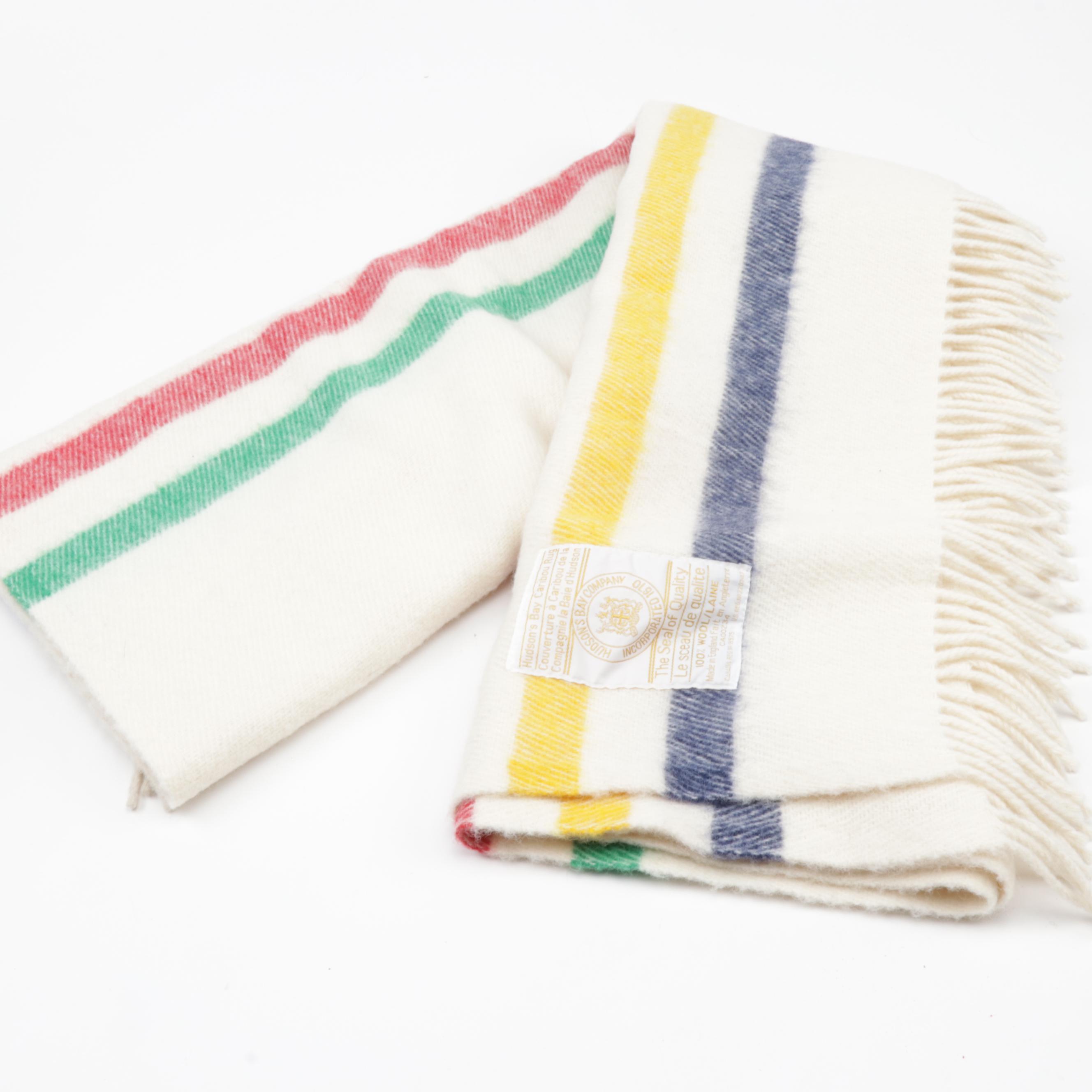 Hudson's Bay Caribou Wool Point Throw Blanket, Vintage