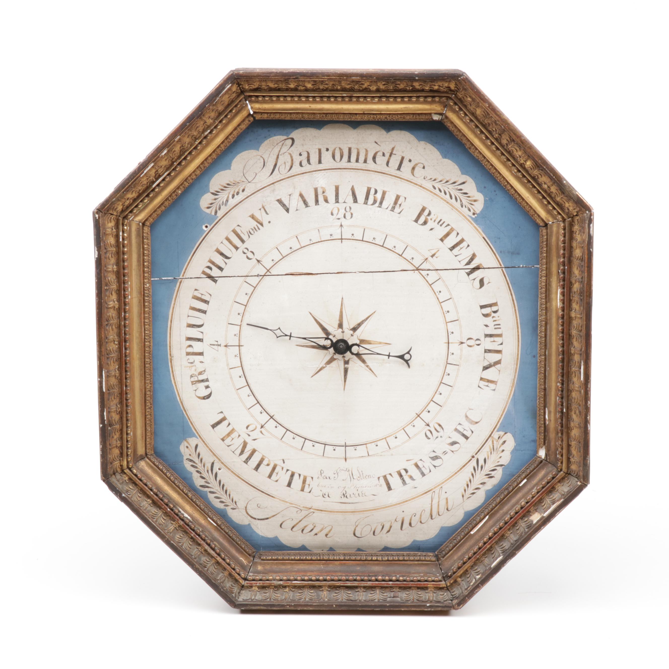 Antique French Barometer Wall Hanging