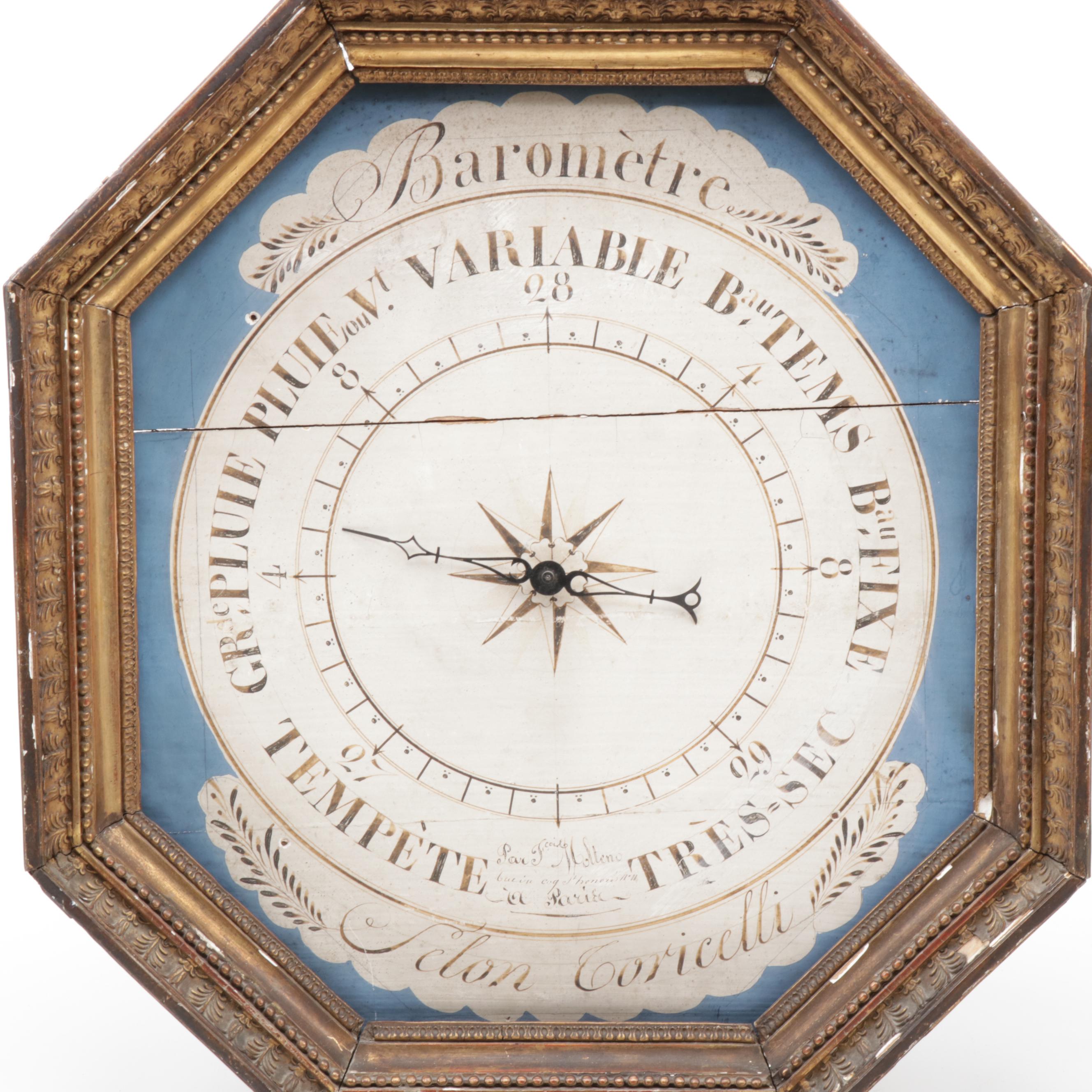 Antique French Barometer Wall Hanging