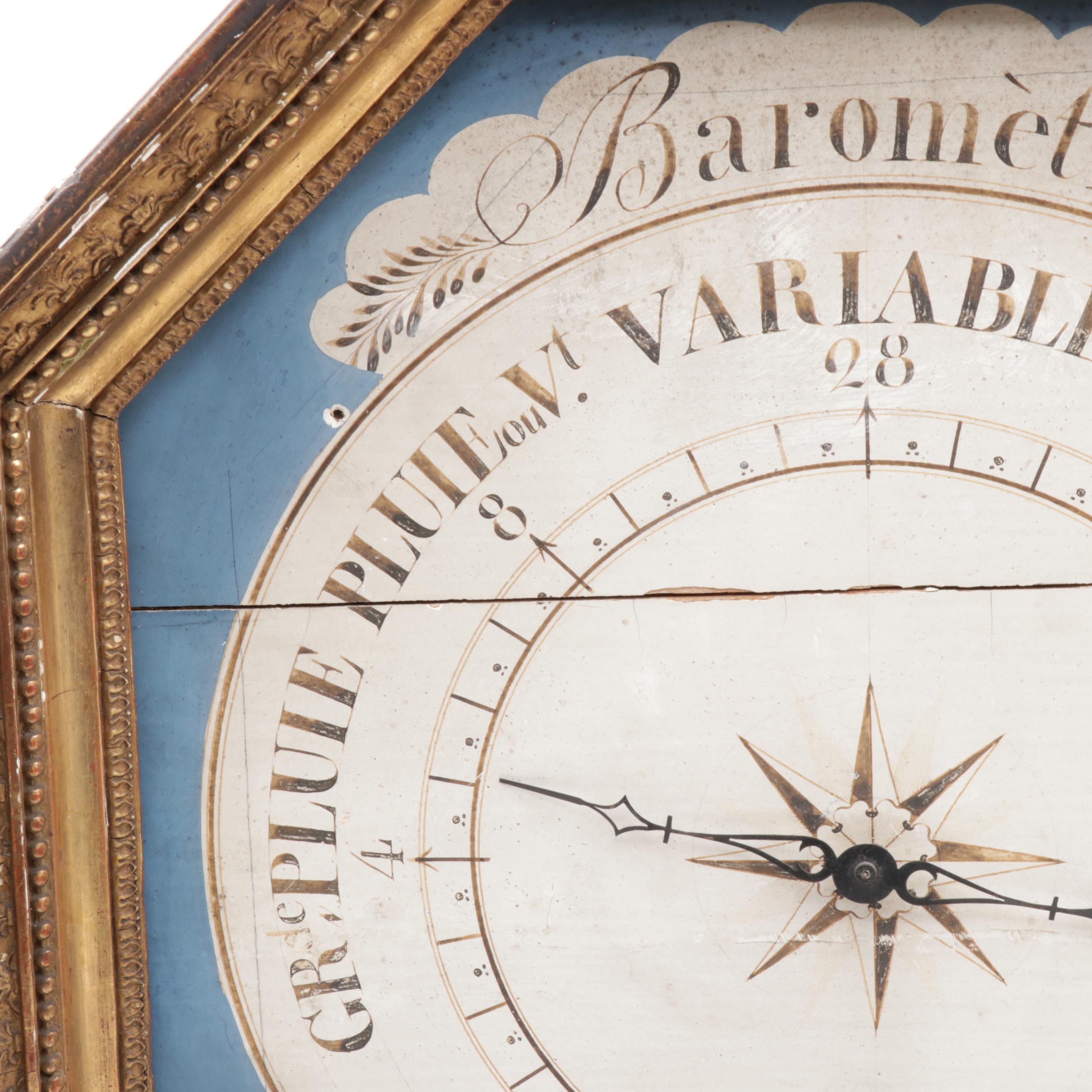 Antique French Barometer Wall Hanging