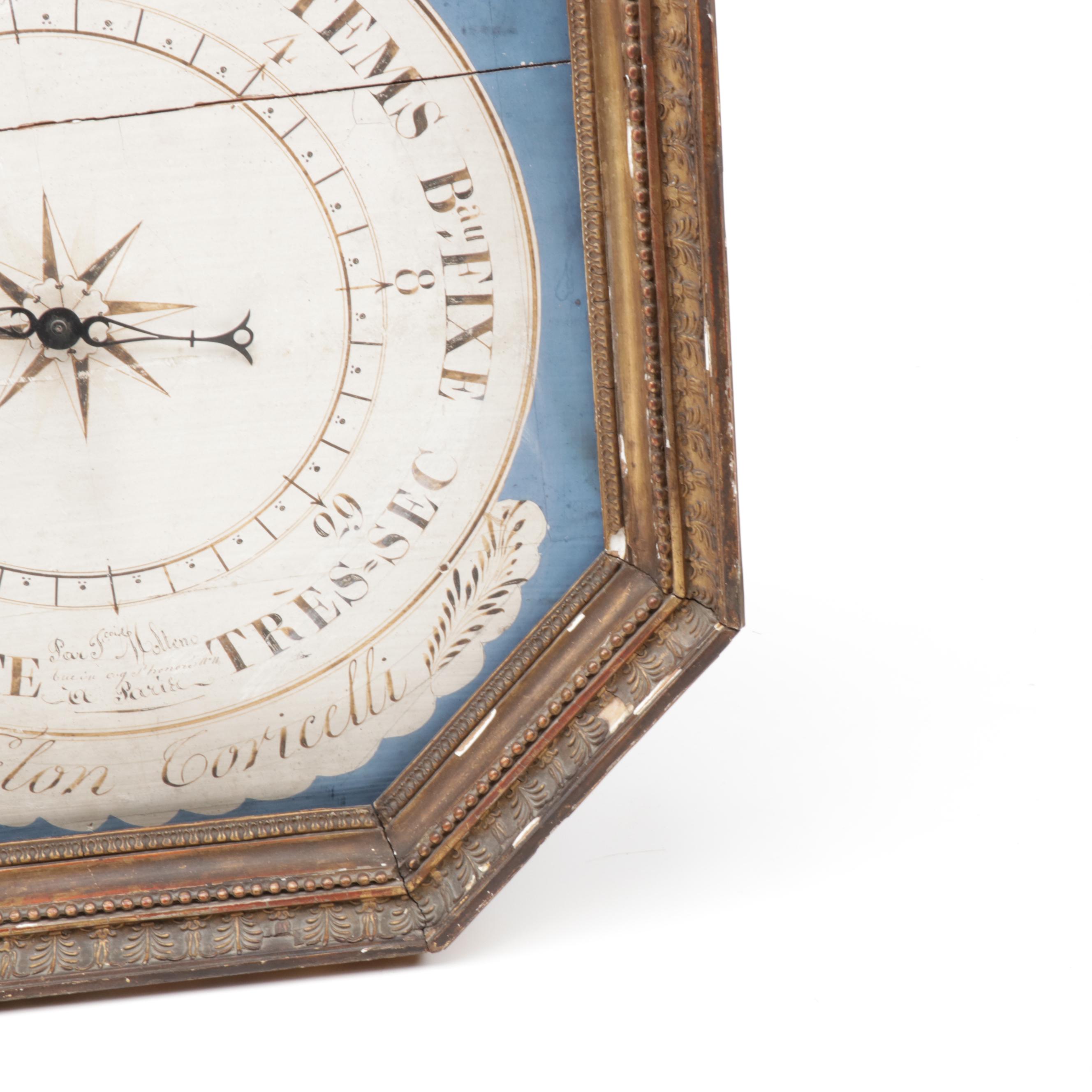 Antique French Barometer Wall Hanging