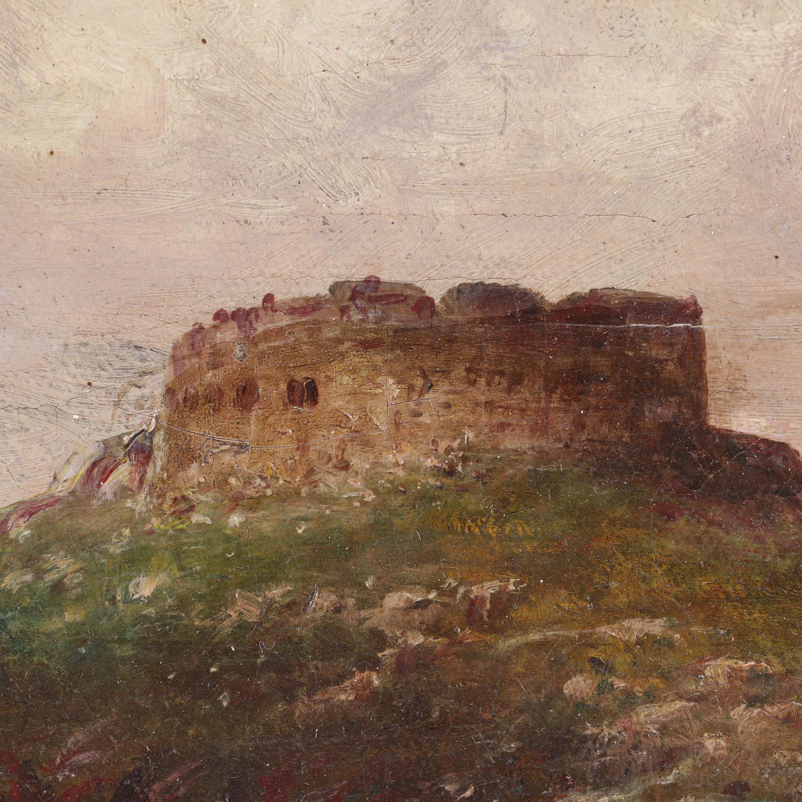 J. A. Maxfield Coastal Landscape Oil Painting, Late 19th Century