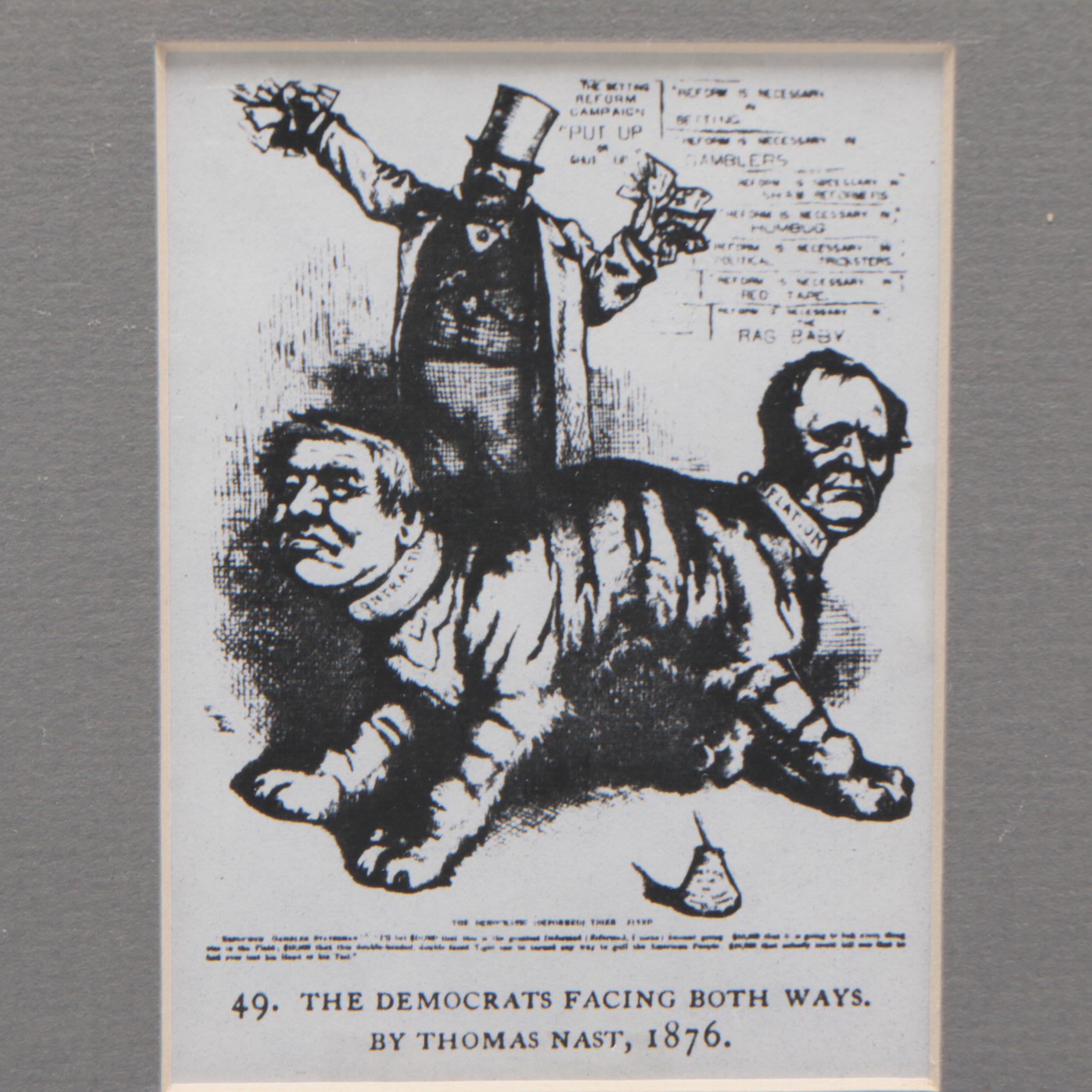 1877 Thomas Nast Political Cartoonist Autograph Cut JSA Visual COA