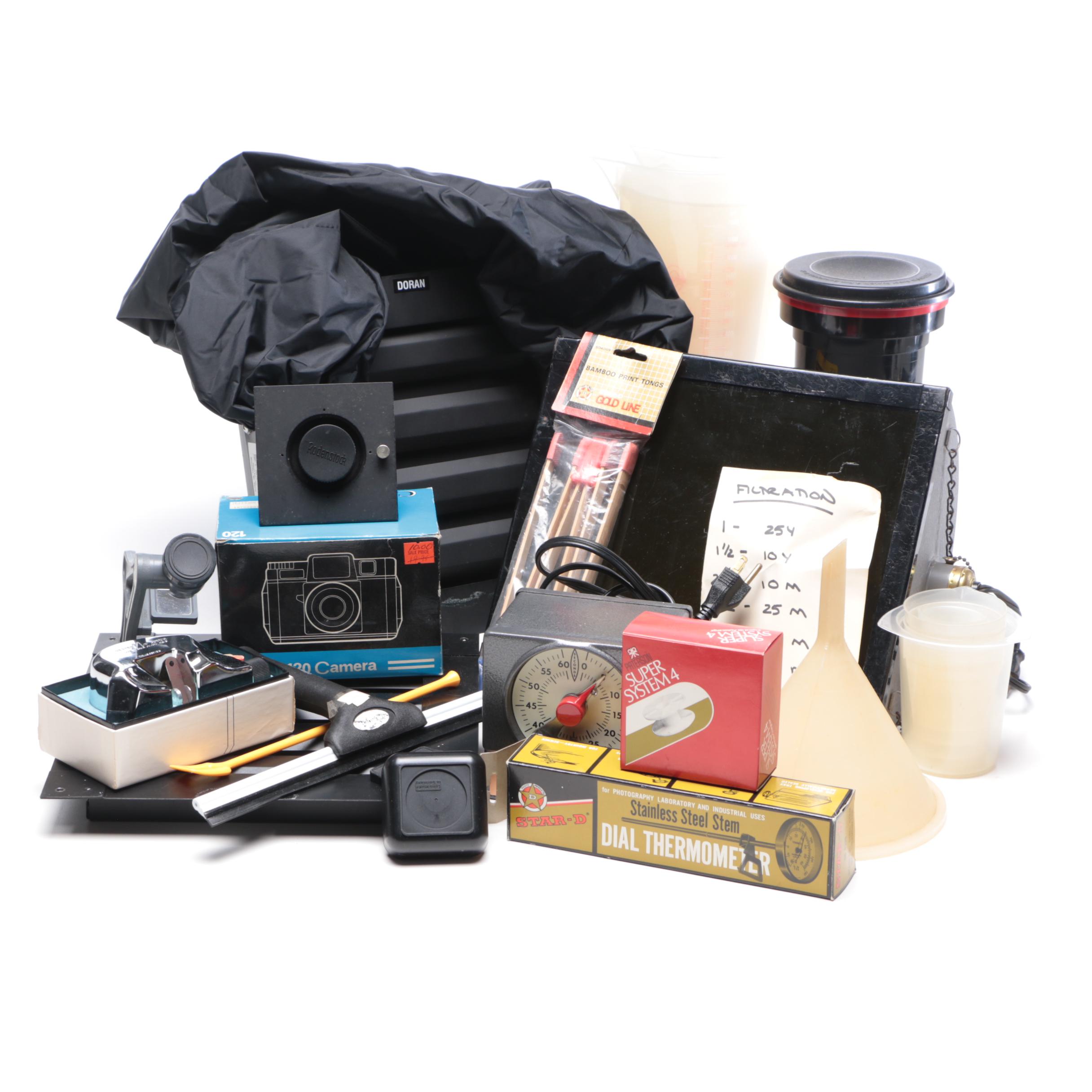 Kodak Darkroom Utility Safelight Lamp with Other Darkroom Accessories