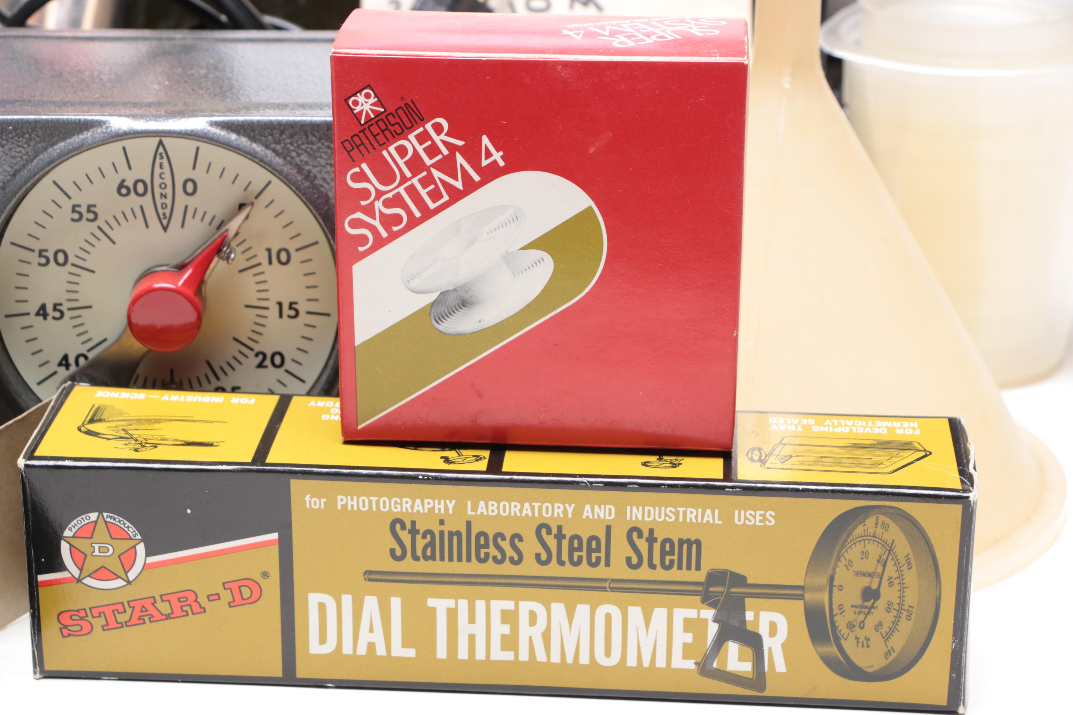 Kodak Darkroom Utility Safelight Lamp with Other Darkroom Accessories