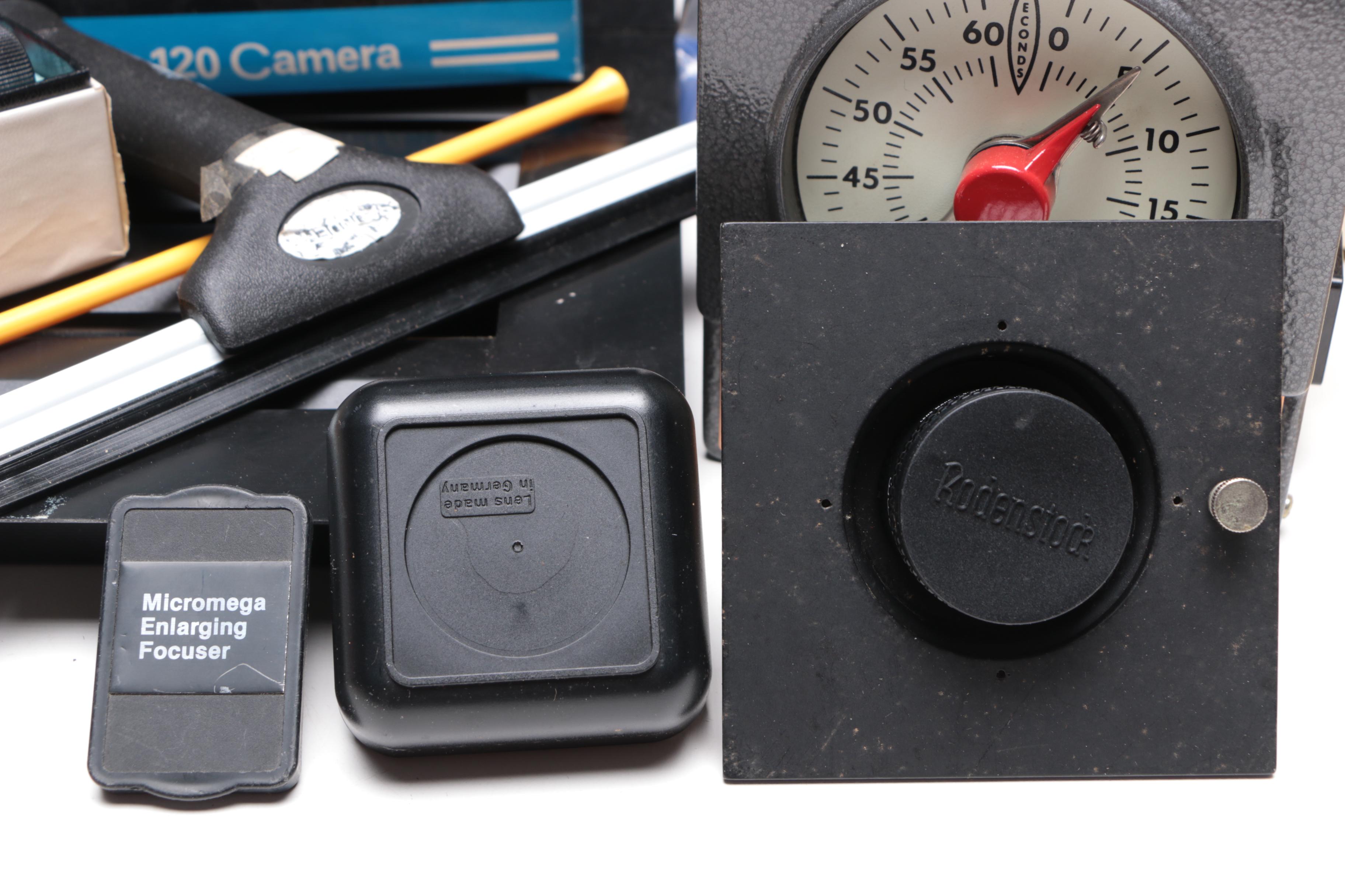 Kodak Darkroom Utility Safelight Lamp with Other Darkroom Accessories