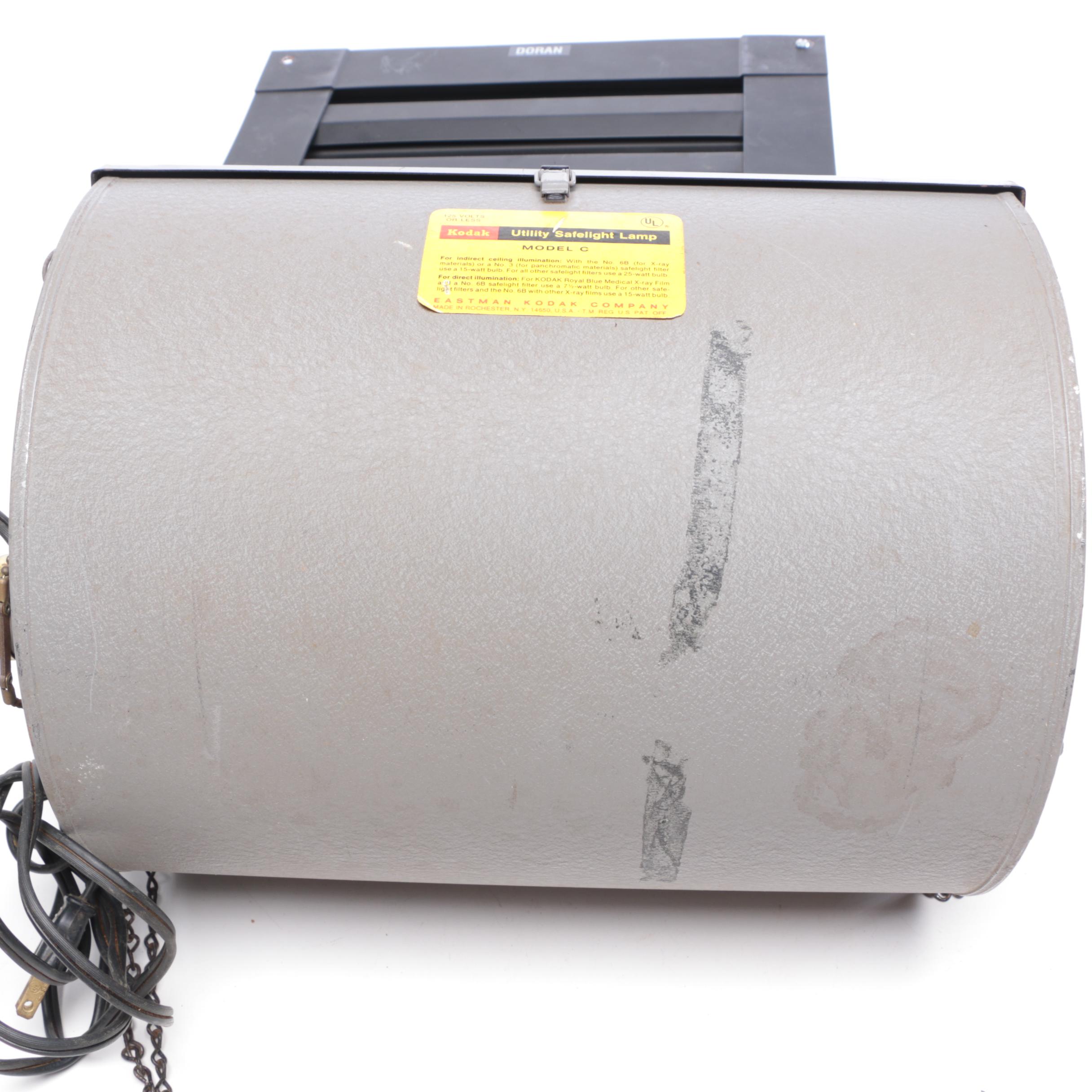 Kodak Darkroom Utility Safelight Lamp with Other Darkroom Accessories
