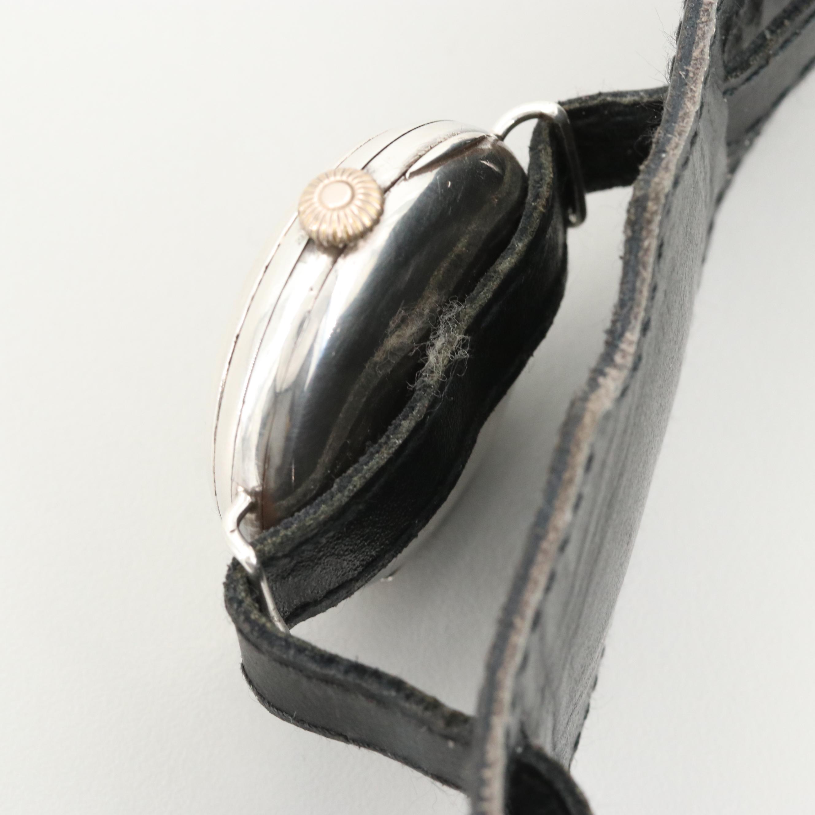 Antique Swiss Sterling Silver Stem Wind Watch, Circa 1917