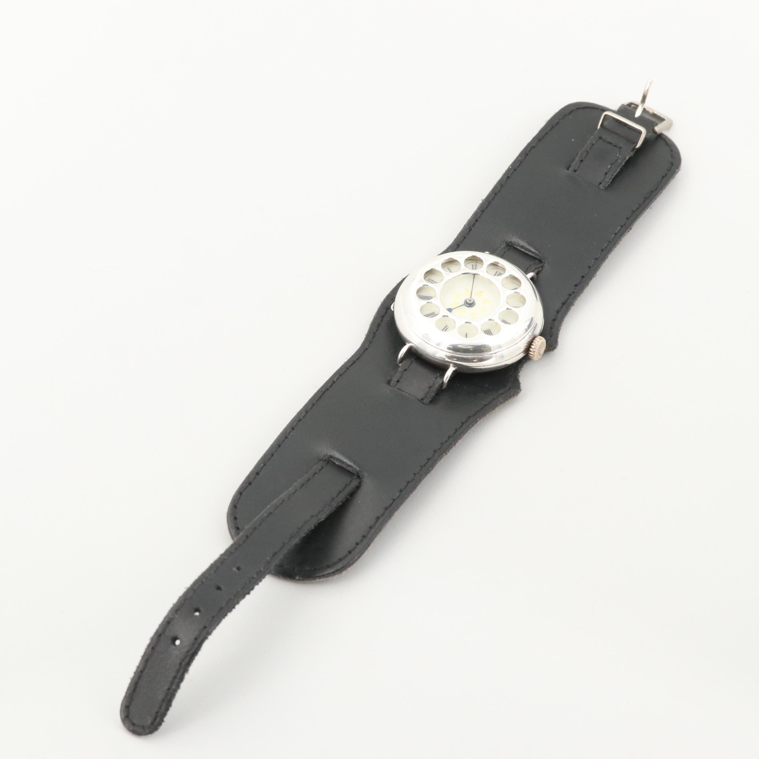 Antique Swiss Sterling Silver Stem Wind Watch, Circa 1917