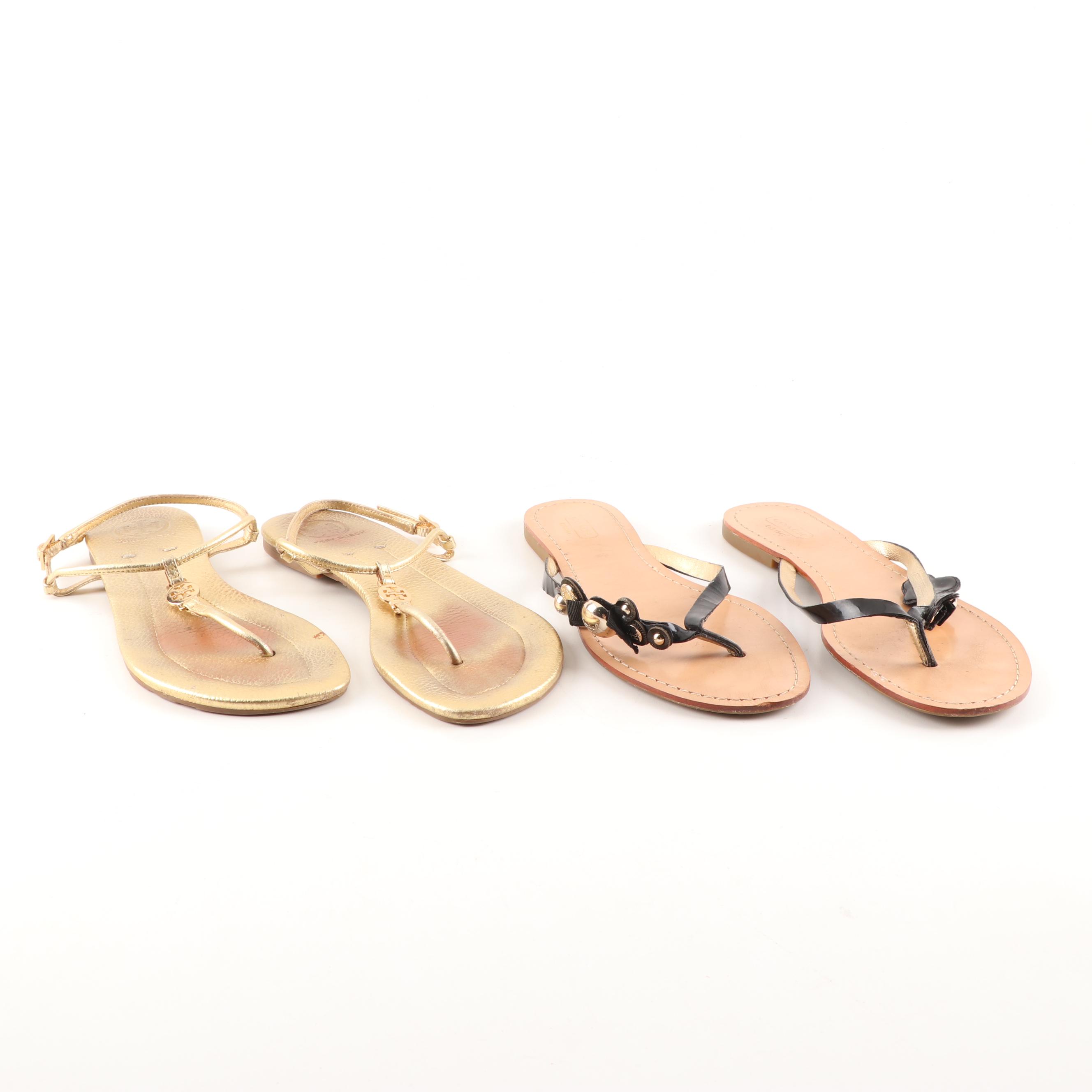 Tory Burch and Coach Thong Sandals