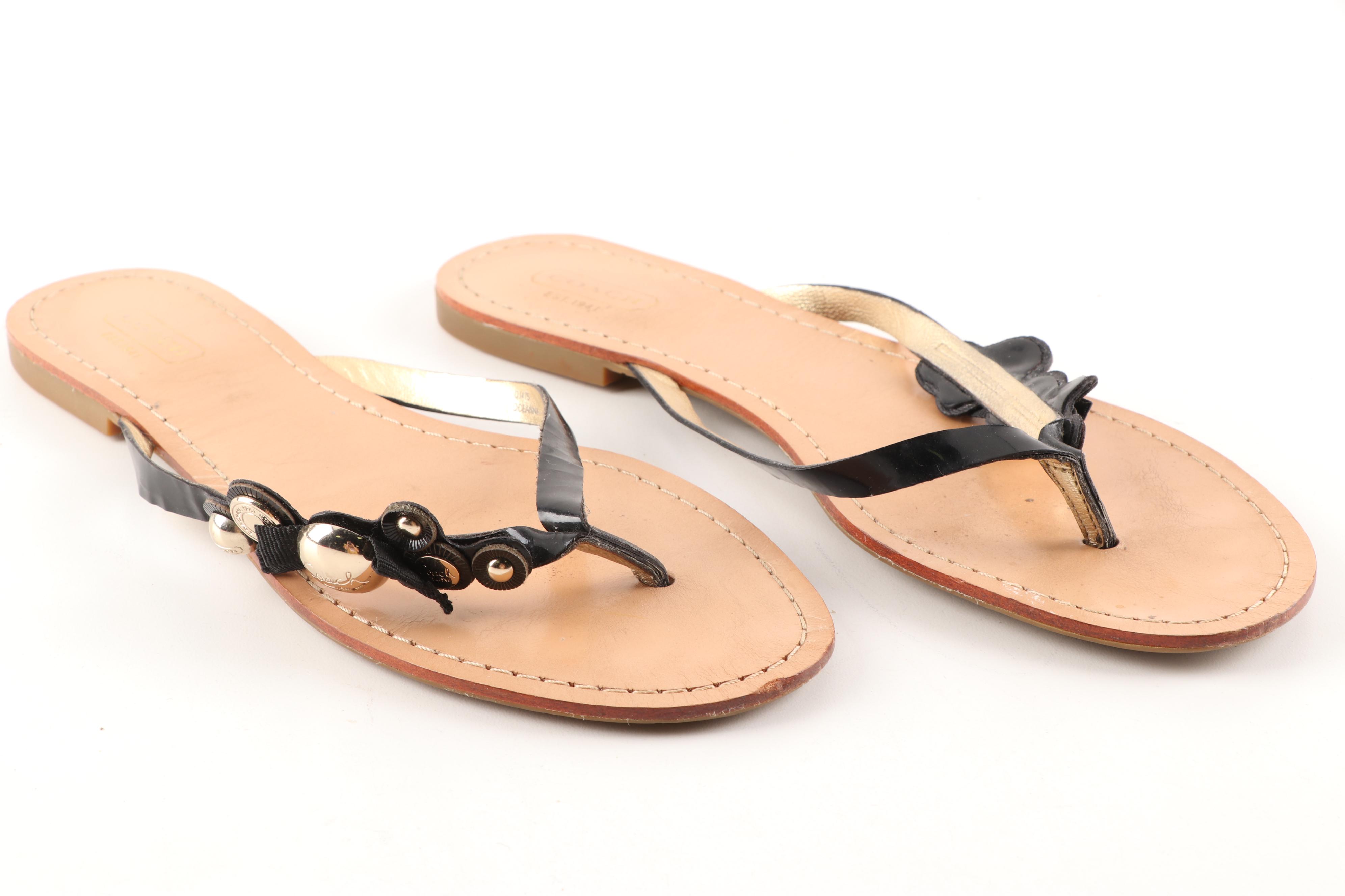 Tory Burch and Coach Thong Sandals