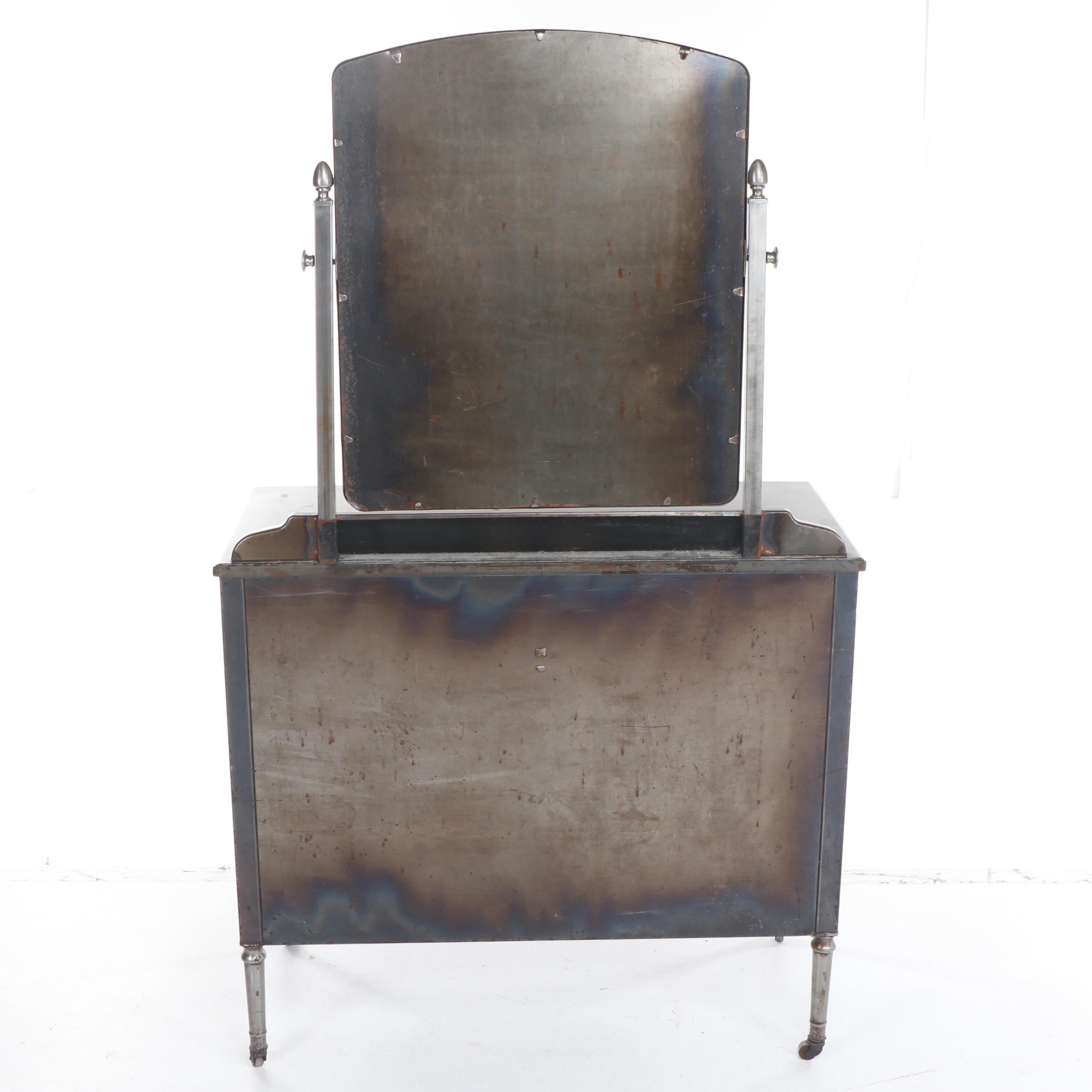 Simmons Furniture Company "Sheraton" Brushed Steel Vanity, Circa 1930