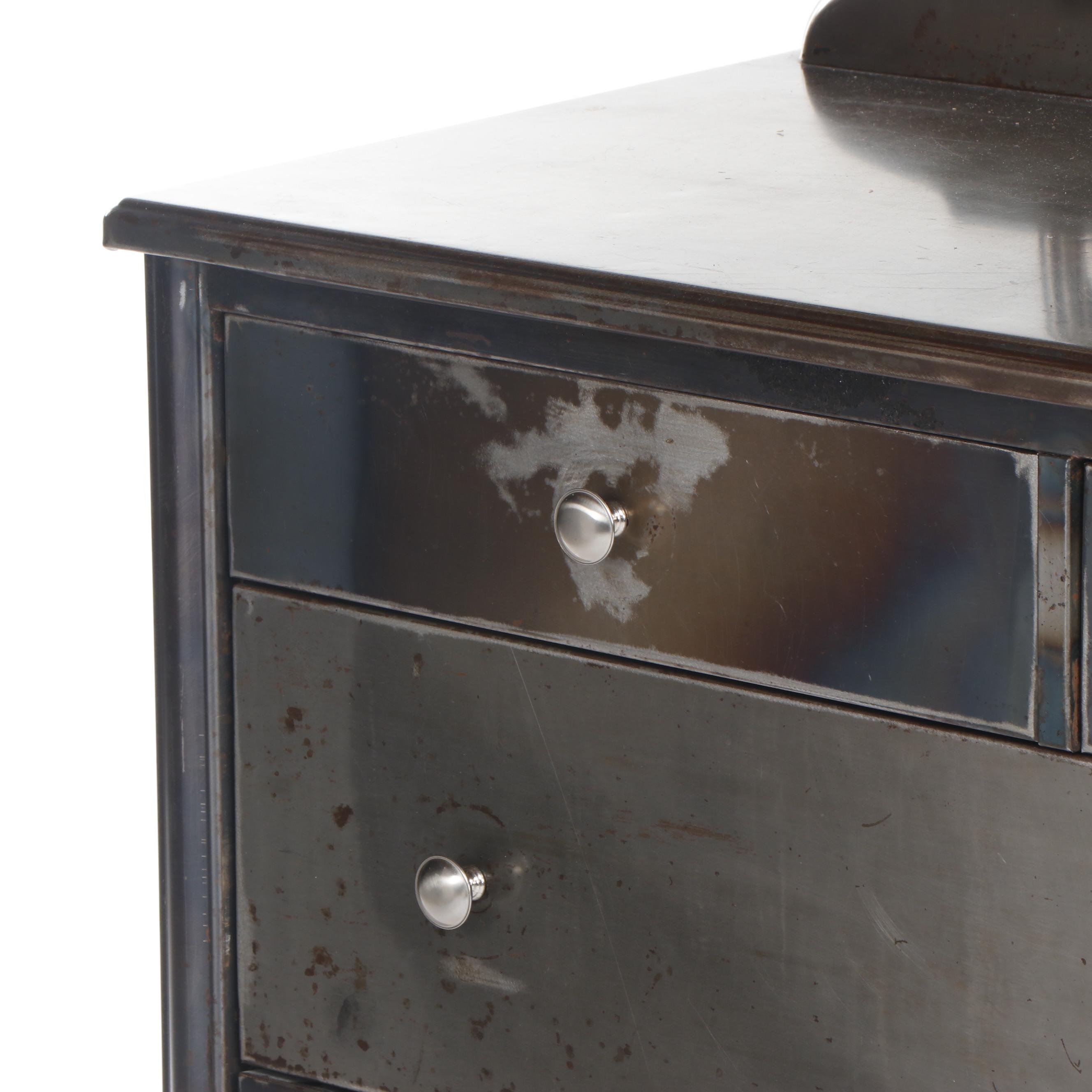 Simmons Furniture Company "Sheraton" Brushed Steel Vanity, Circa 1930