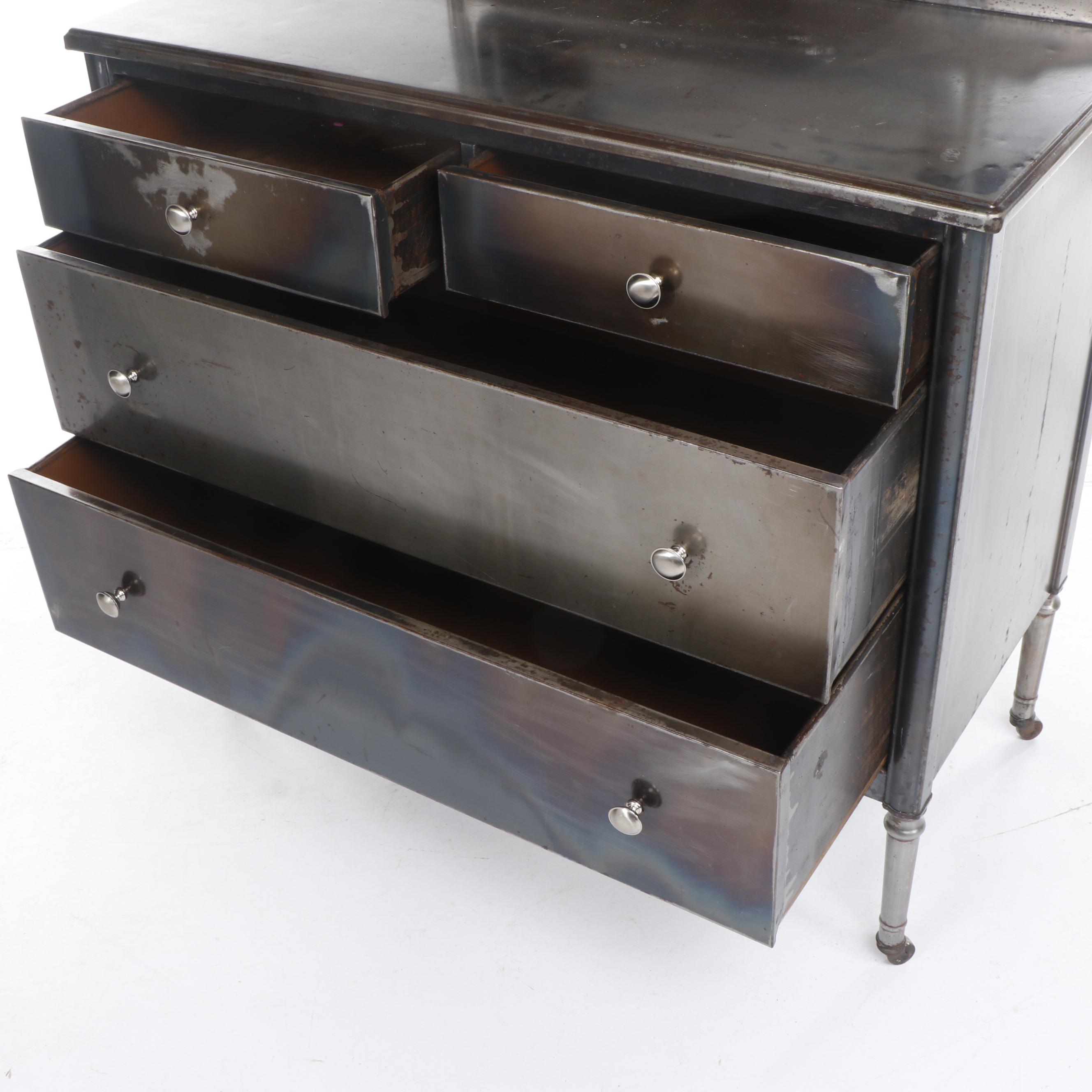 Simmons Furniture Company "Sheraton" Brushed Steel Vanity, Circa 1930