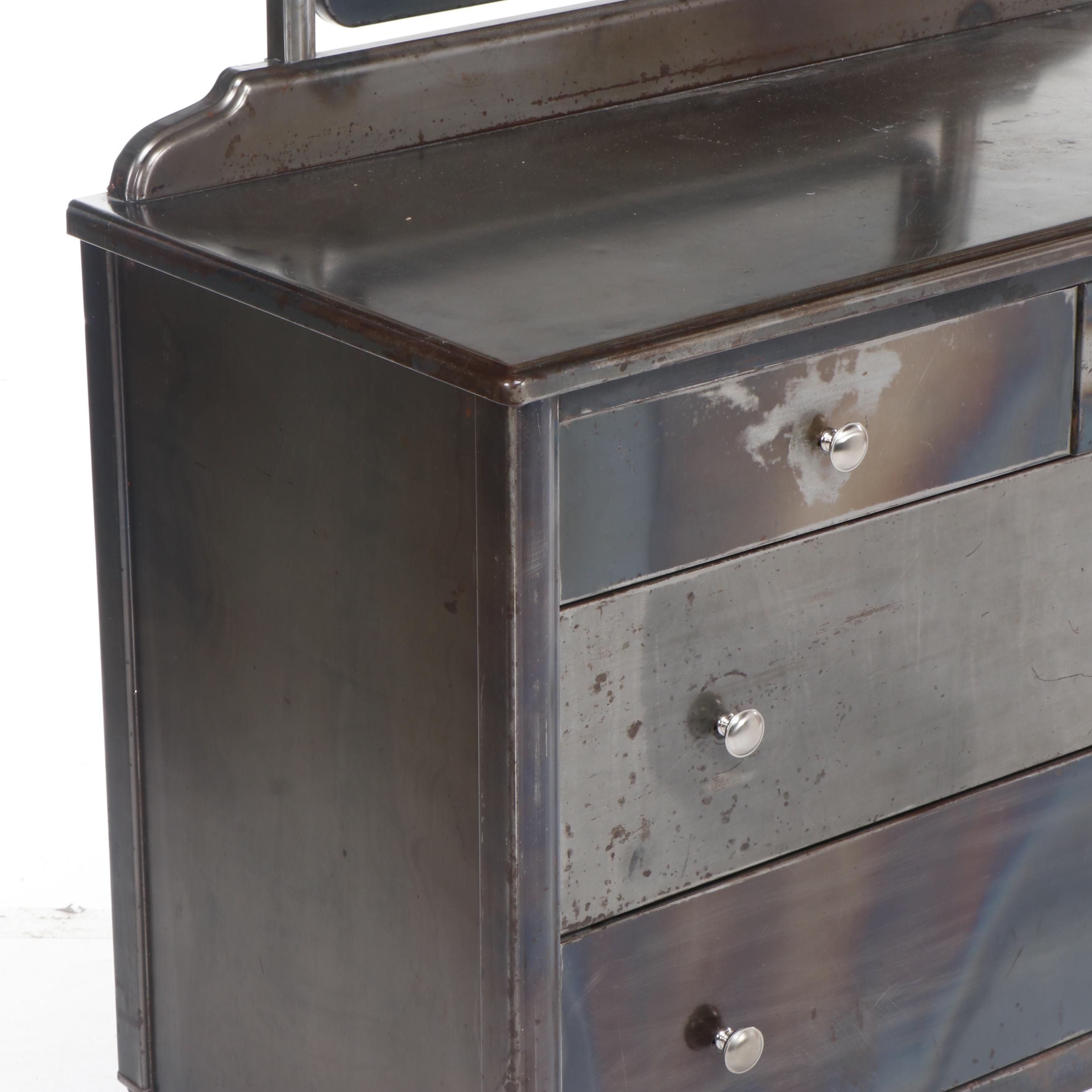 Simmons Furniture Company "Sheraton" Brushed Steel Vanity, Circa 1930